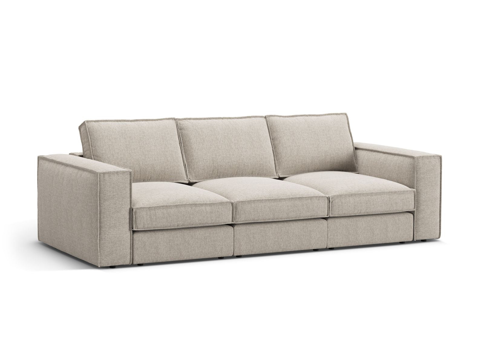 Elegantes 4-Sitzer Modular Sofa Pola in stilvollem Sand-Babel, ideal für moderne Wohnräume, erhältlich bei KAQTU Design AG.