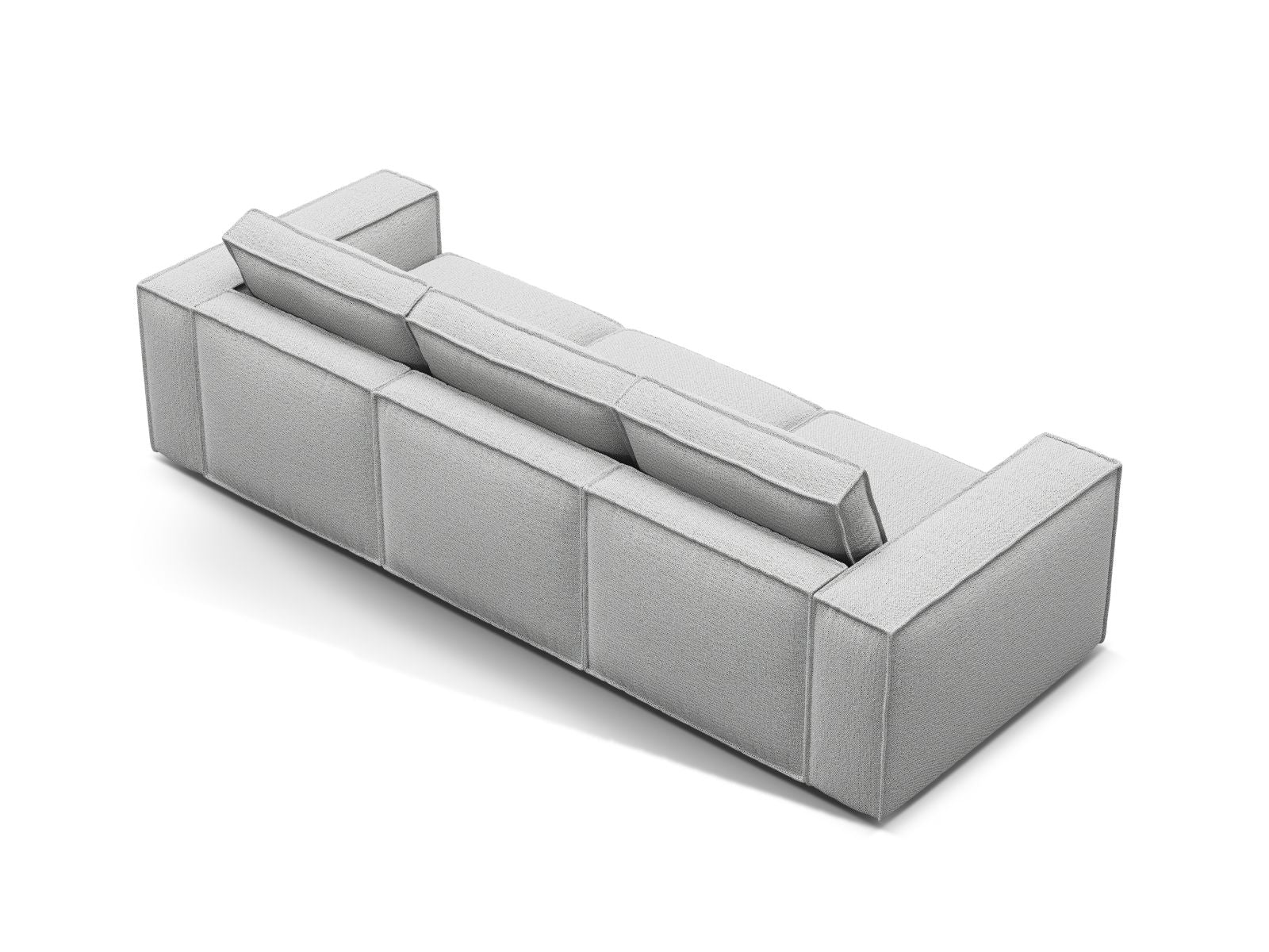 Elegantes 4-Sitzer Sofa Pola in zeitlosem Grau, ideal für stilvolle Wohnräume, vereint Funktionalität und modernes Design.