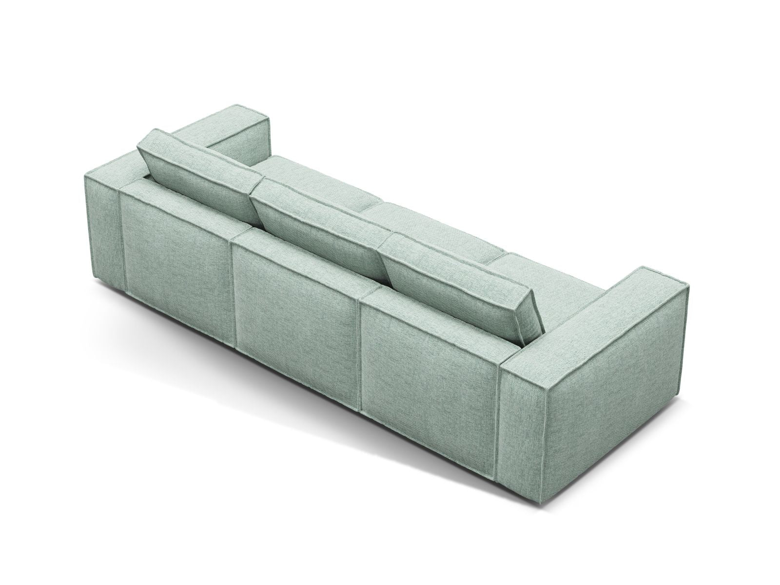 Elegantes 4-Sitzer Sofa Pola in zartem Mintgrün, ideal für stilvolle Wohnräume und entspannte Stunden, erhältlich bei KAQTU.