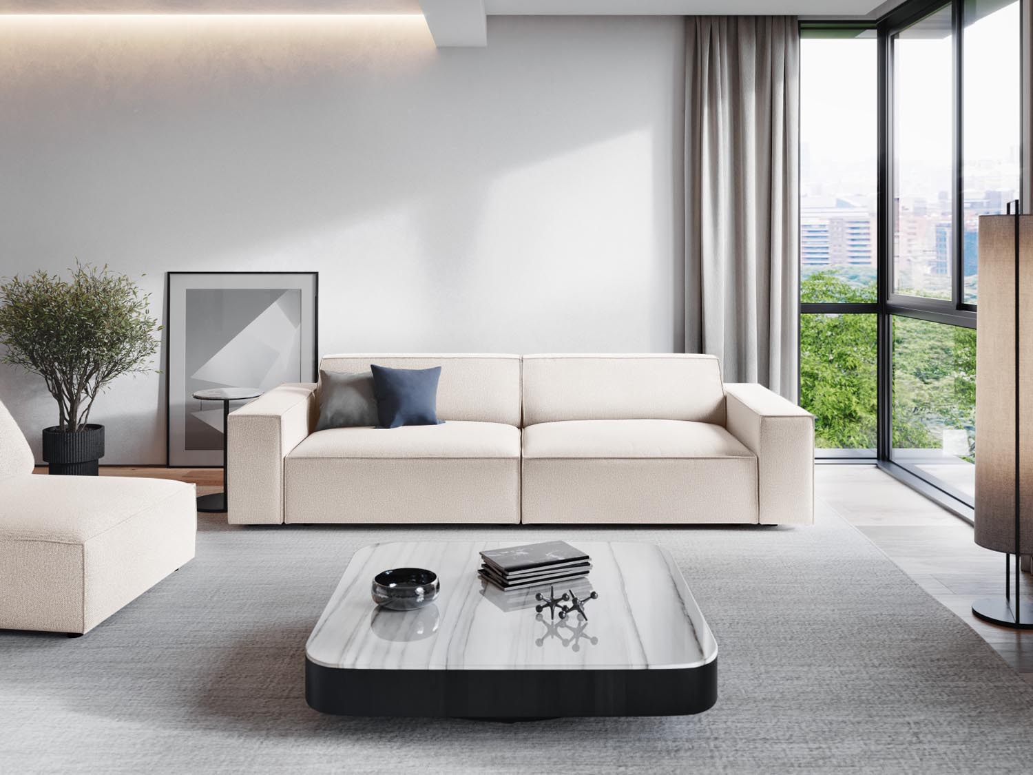 Jodie Modulares Sofa 4 Sitzer in Light Beige präsentiert im Onlineshop von KAQTU Design AG. 3er Sofa ist von Micadoni