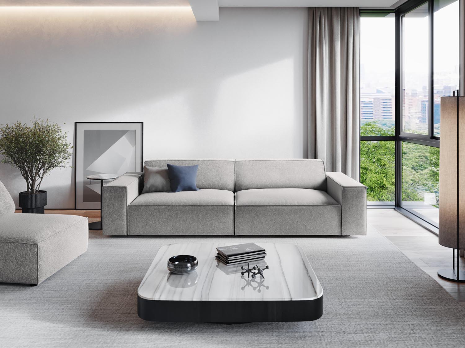 Jodie Modulares Sofa 4 Sitzer in Light Grey präsentiert im Onlineshop von KAQTU Design AG. 3er Sofa ist von Micadoni