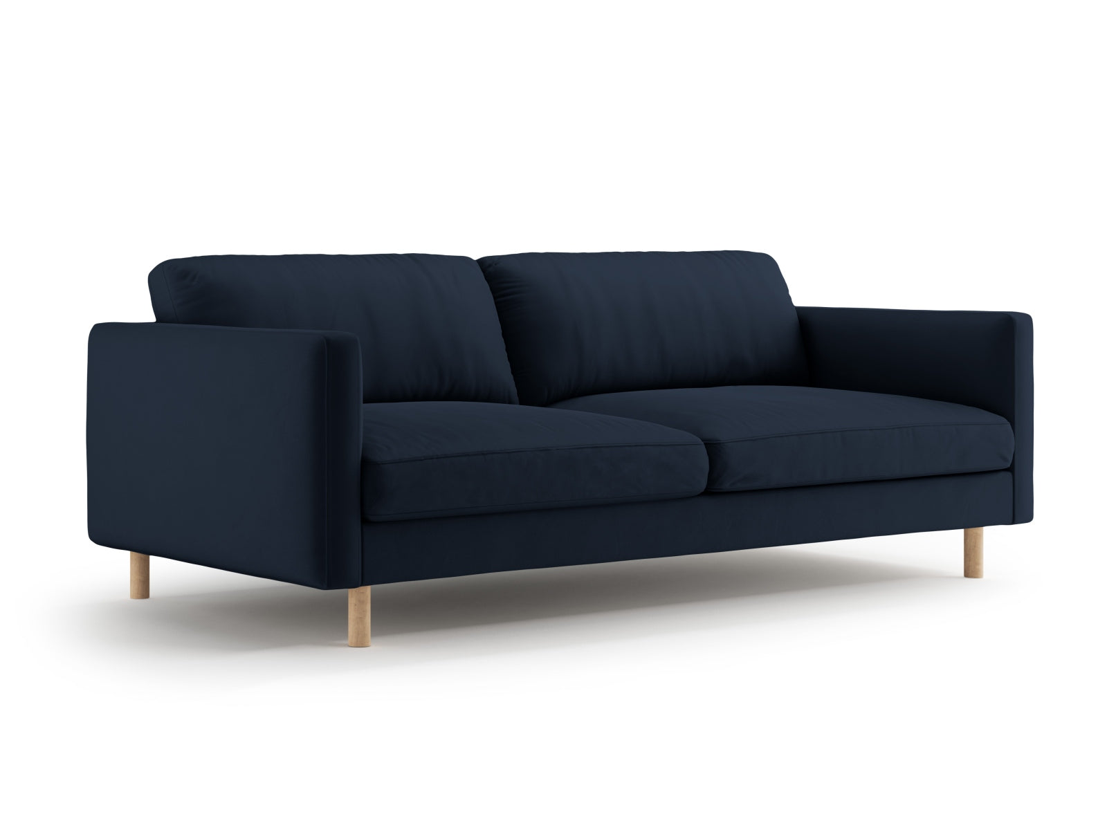Elegantes Eden Velour Sofa in Dunkelblau, 4-Sitzer von Micadoni, ideal für stilvolle Wohnräume und gemütliche Abende.