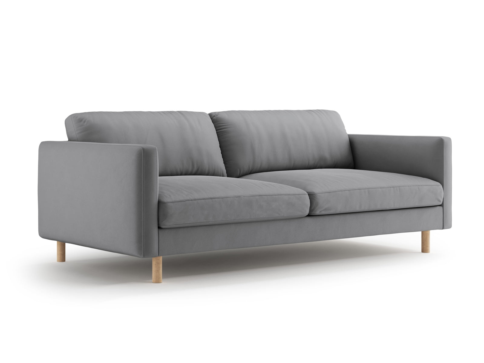 Elegantes Eden Velour Sofa für 4 Personen in stilvollem Grau, ideal für moderne Wohnräume und gemütliche Abende.