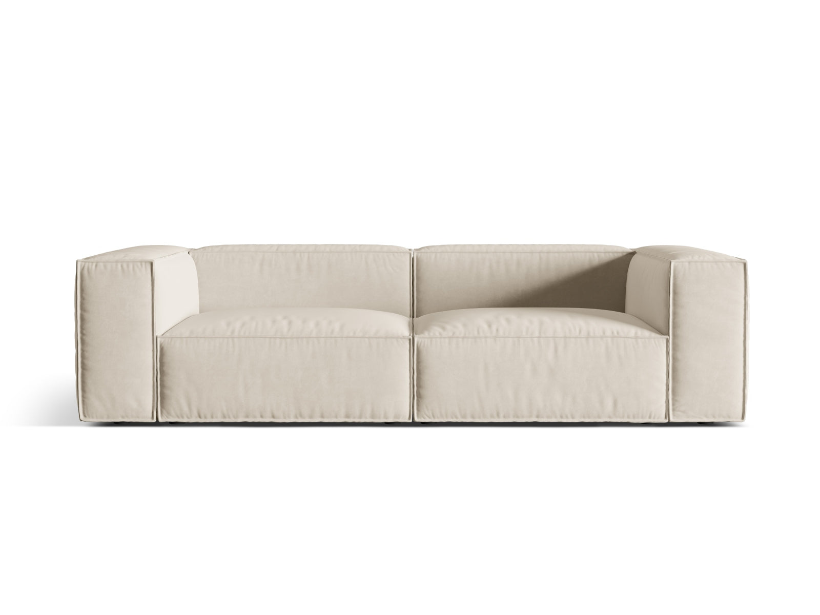 Nuria Velour Sofa 4 Sitzer in Beige präsentiert im Onlineshop von KAQTU Design AG. 4er Sofa ist von Micadoni
