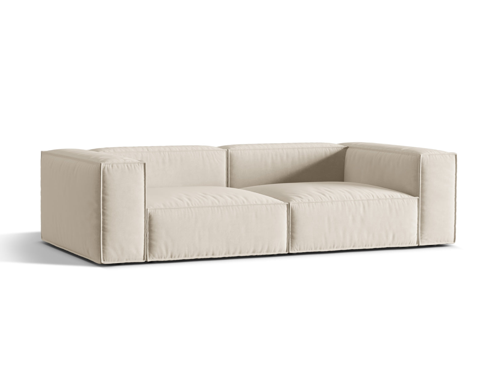 Nuria Velour Sofa 4 Sitzer in Beige präsentiert im Onlineshop von KAQTU Design AG. 4er Sofa ist von Micadoni