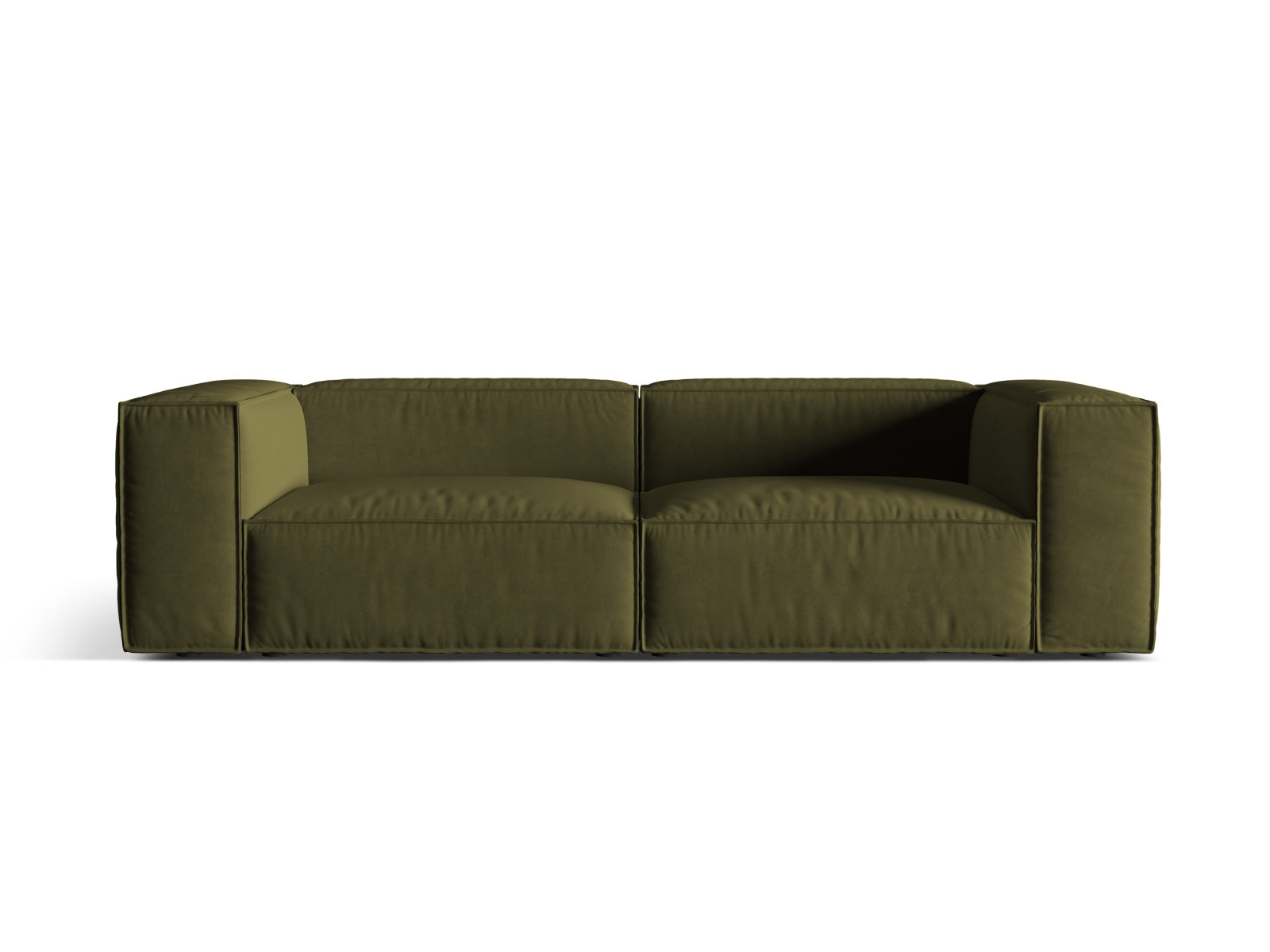 Nuria Velour Sofa 4 Sitzer in Moss Green Melange präsentiert im Onlineshop von KAQTU Design AG. 4er Sofa ist von Micadoni