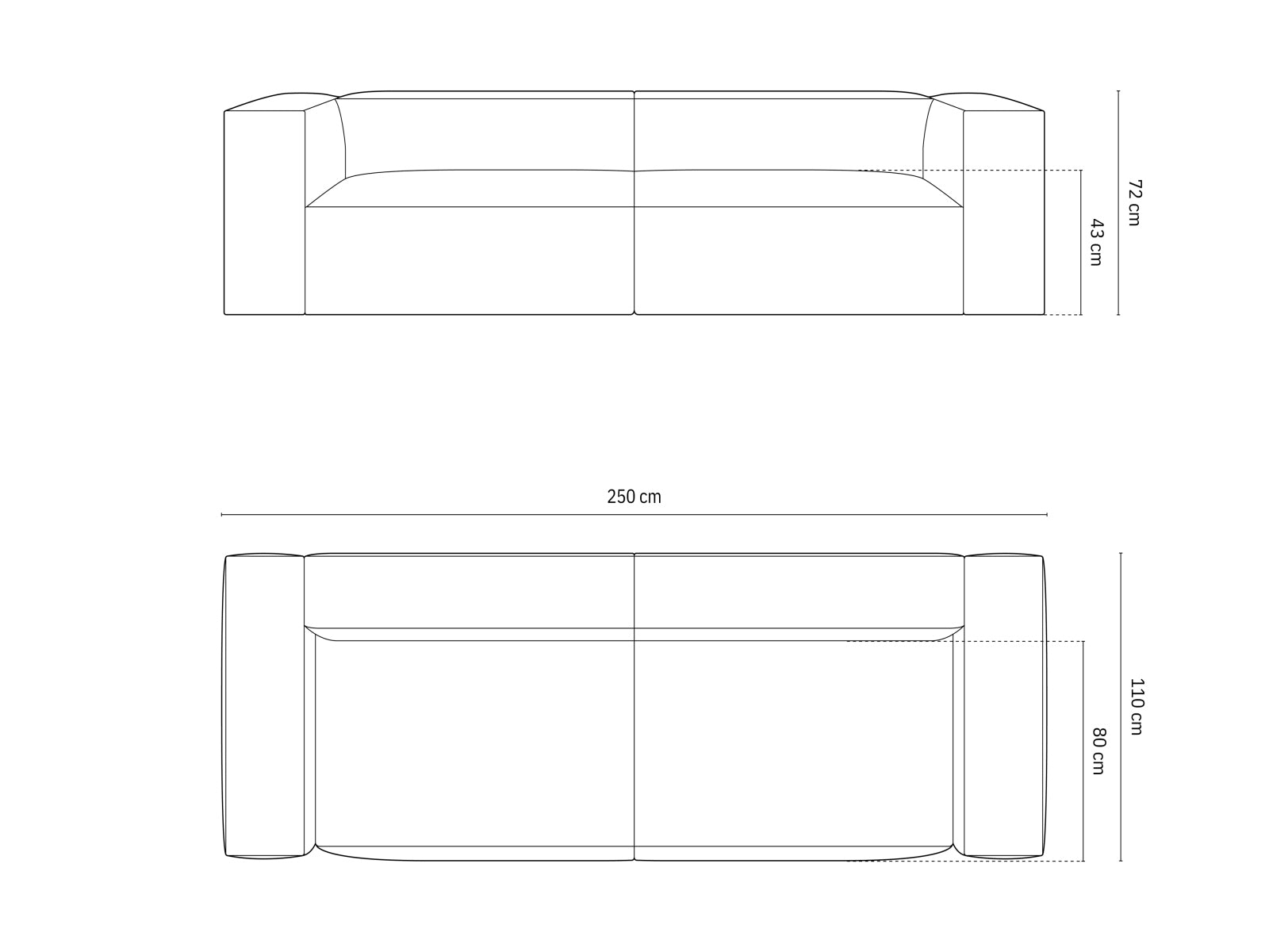 Nuria Velour Sofa 4 Sitzer in Grey präsentiert im Onlineshop von KAQTU Design AG. 4er Sofa ist von Micadoni