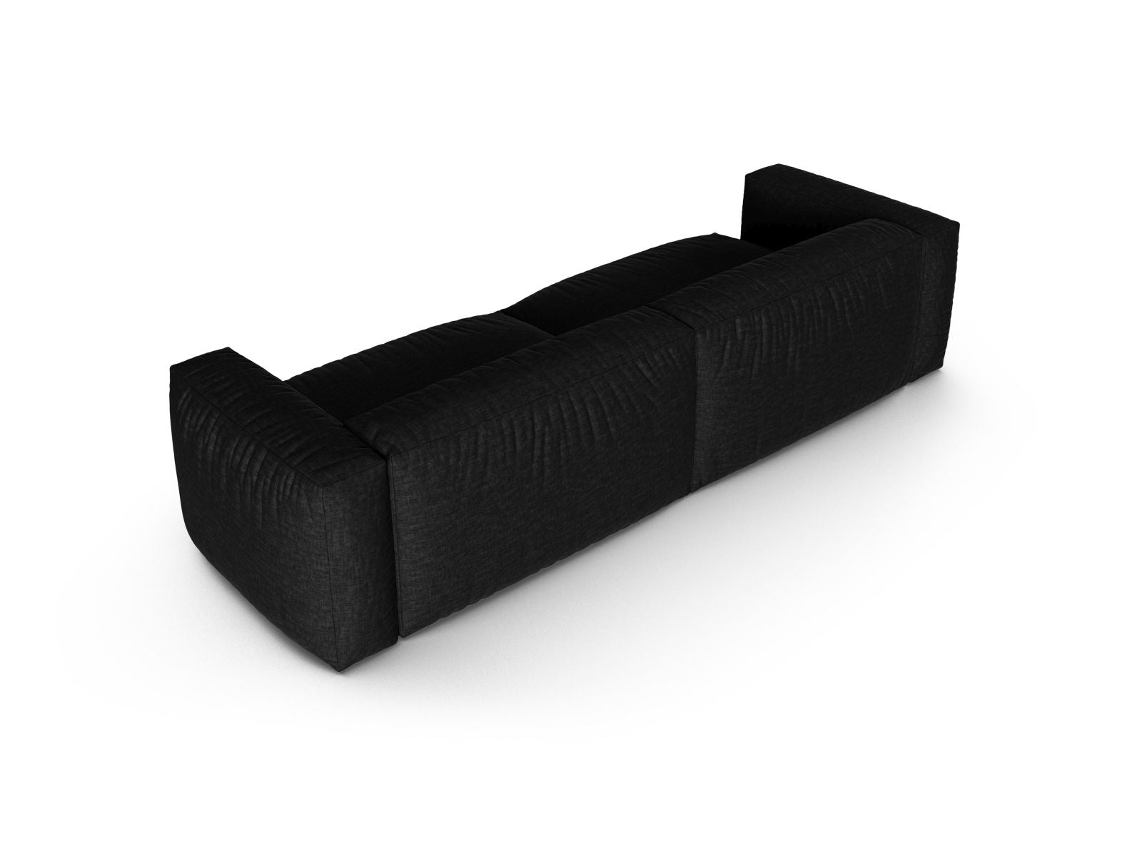 Elegantes 4-Sitzer Sofa Martina in Schwarz, ideal für moderne Wohnräume und komfortable Entspannung mit Freunden oder Familie.