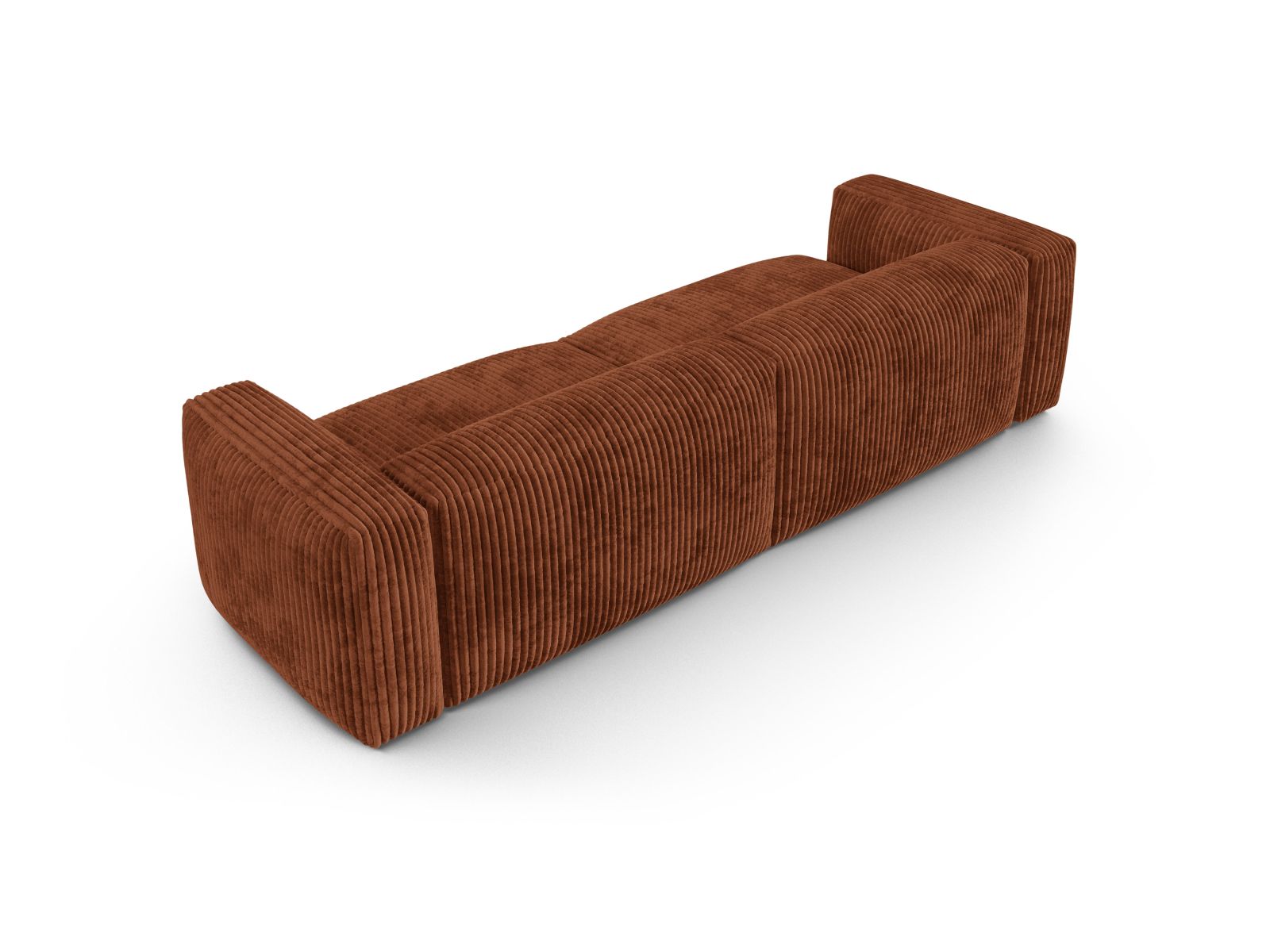 Elegantes 4-Sitzer Sofa Martina in warmem Ziegelton, ideal für stilvolle Wohnräume und entspannte Abende. Modular und vielseitig.