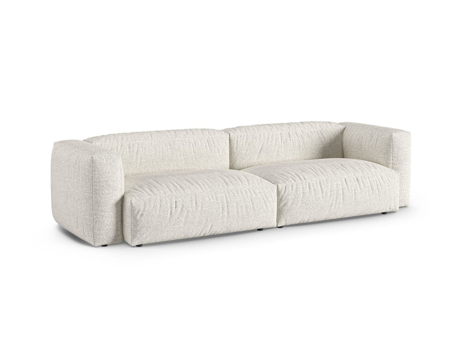 Elegantes 4-Sitzer Modular Sofa XL Martina in stilvollem Grau-Beige-Melange, ideal für moderne Wohnräume und gemütliche Abende.