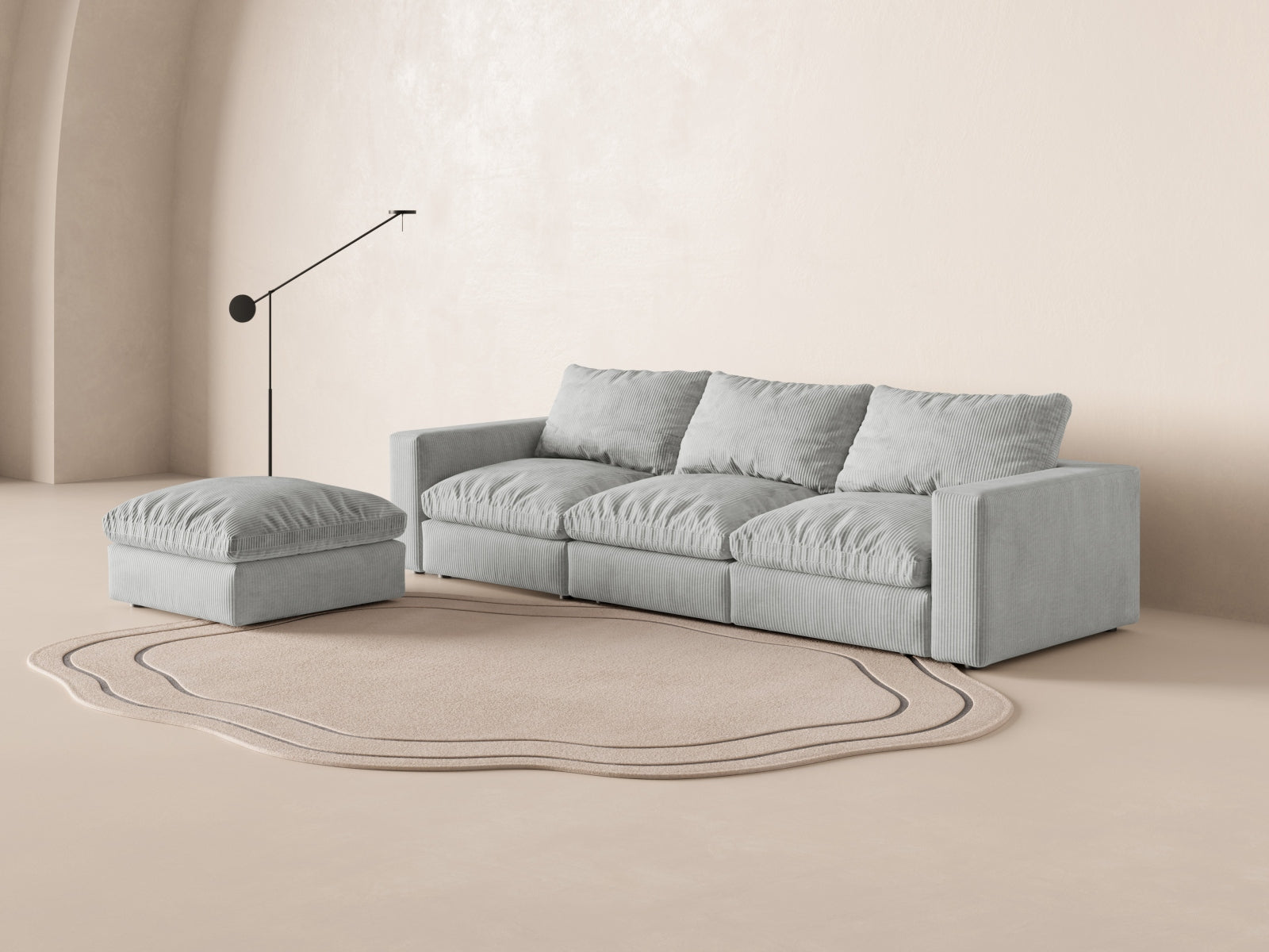 Lazy Modular Sofa 5 Sitzer in Light Grey präsentiert im Onlineshop von KAQTU Design AG. 5er Sofa ist von Micadoni