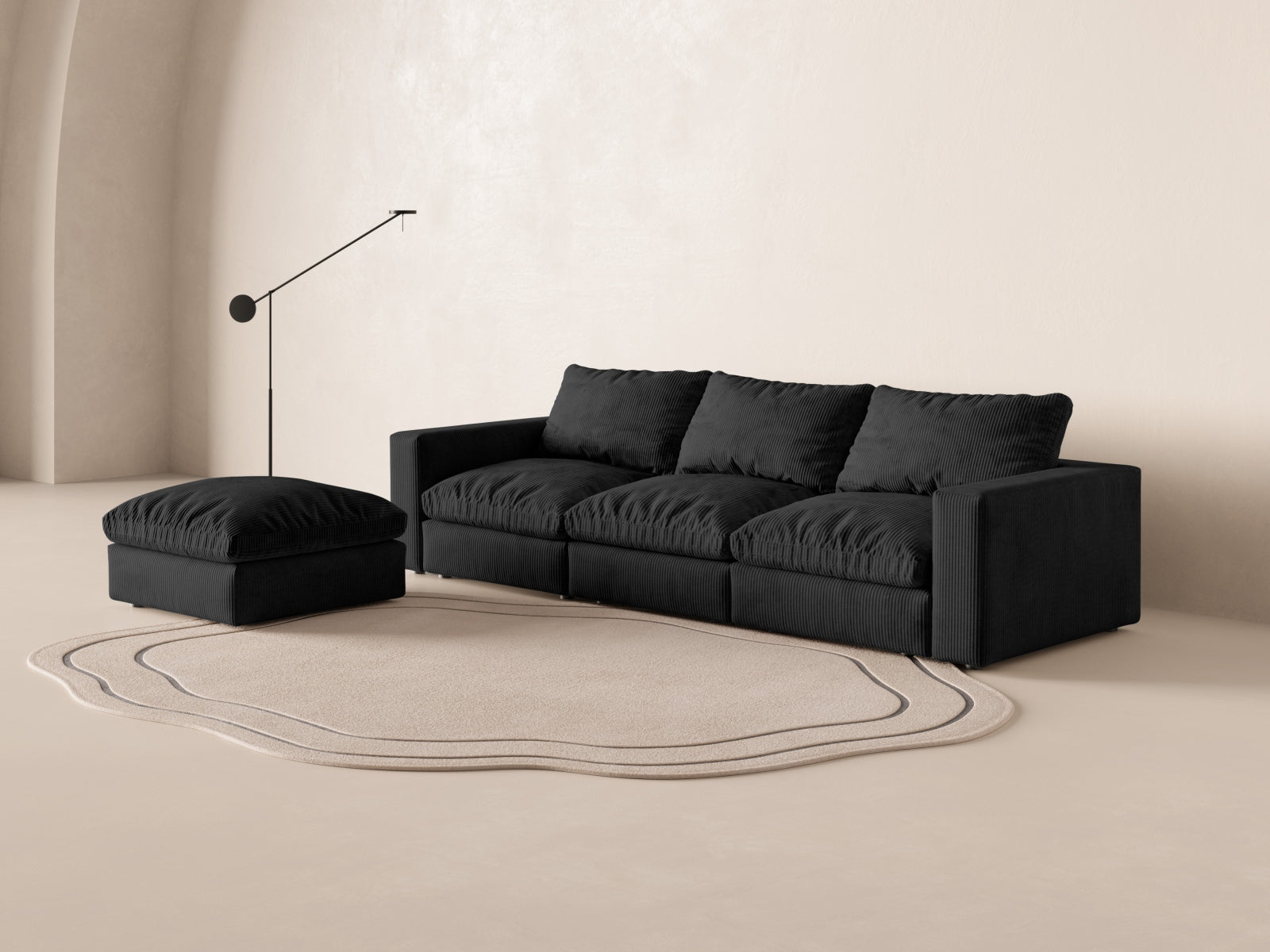 Lazy Modular Sofa 5 Sitzer in Graphite präsentiert im Onlineshop von KAQTU Design AG. 5er Sofa ist von Micadoni