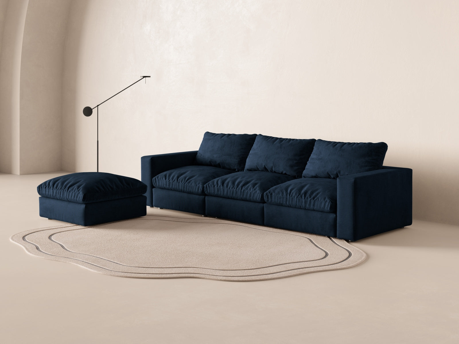 Lazy Modular Sofa 5 Sitzer in Royal Blue präsentiert im Onlineshop von KAQTU Design AG. 5er Sofa ist von Micadoni