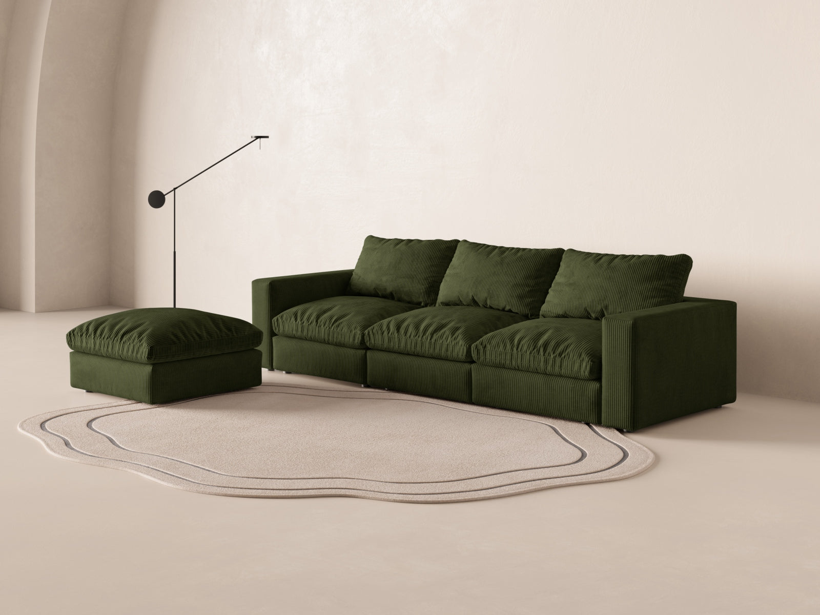 Lazy Modular Sofa 5 Sitzer in Dark Green präsentiert im Onlineshop von KAQTU Design AG. 5er Sofa ist von Micadoni