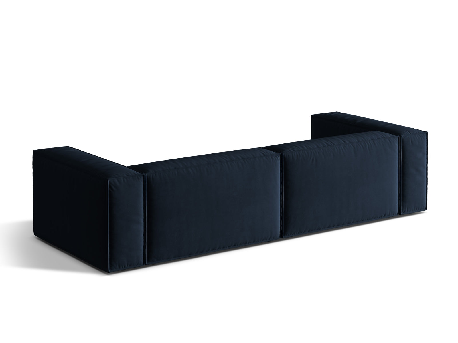 Luxuriöses 5-Sitzer Velour Sofa in tiefem Blau von Micadoni, perfekt für moderne Wohnzimmer und entspannte Stunden.