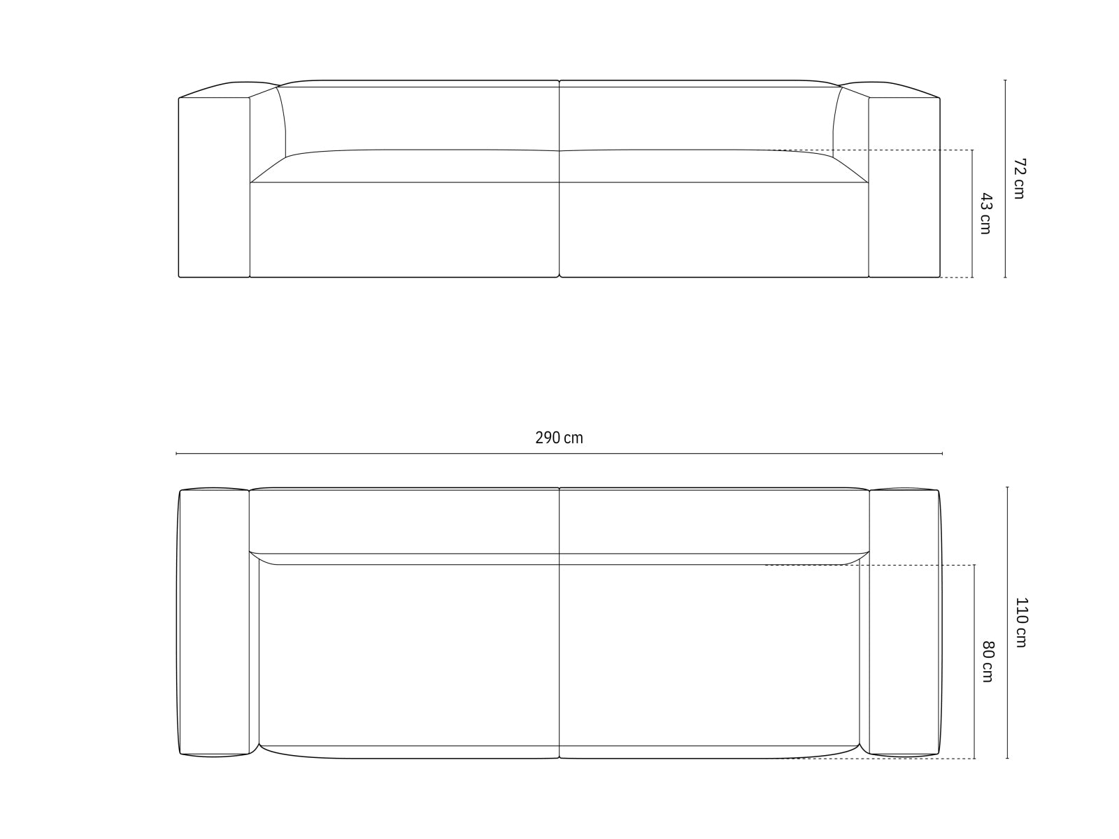 Nuria Velour Sofa 5 Sitzer in Grey präsentiert im Onlineshop von KAQTU Design AG. 5er Sofa ist von Micadoni