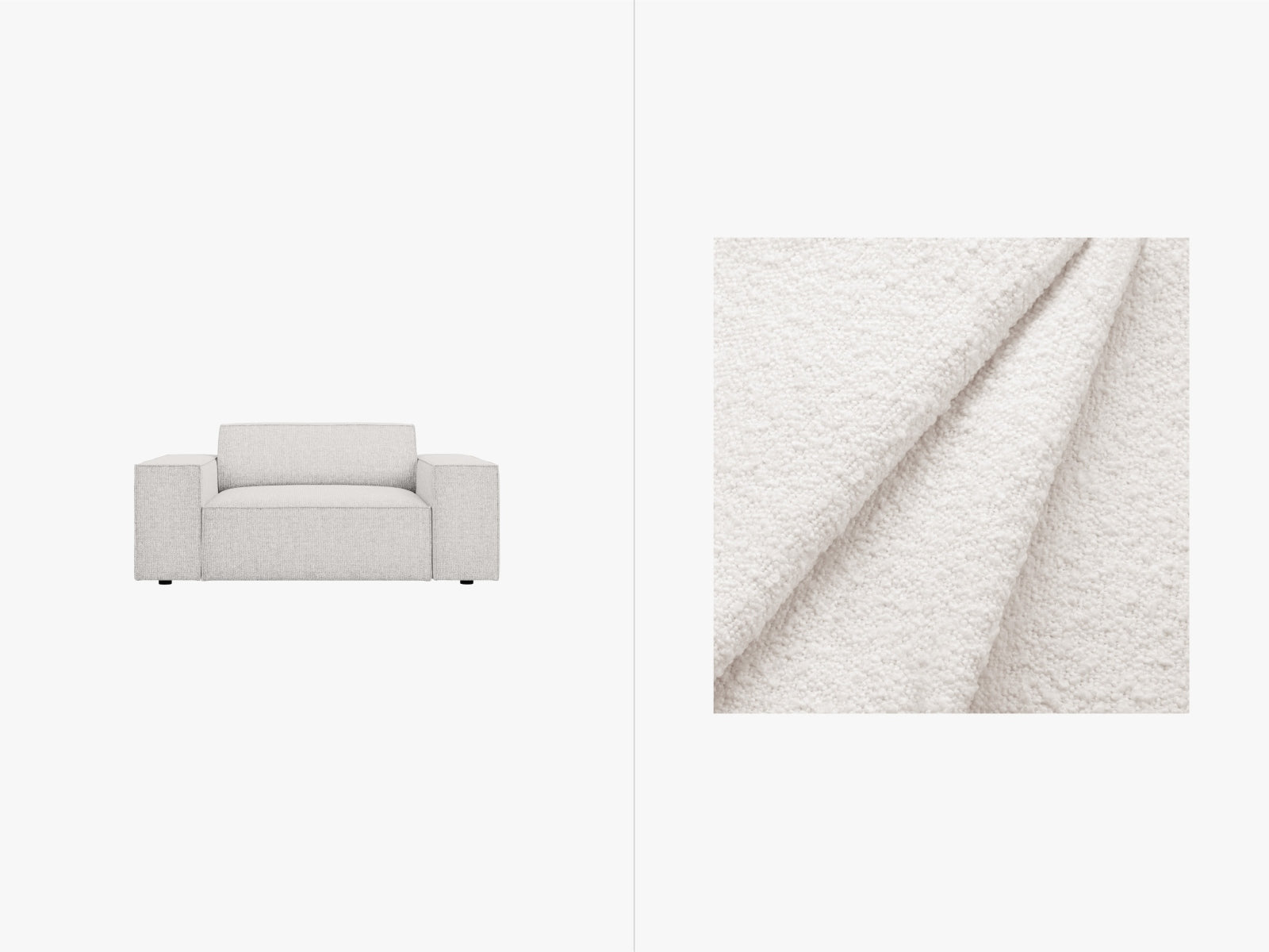Jodie Boucle Sessel 1 Sitz in White präsentiert im Onlineshop von KAQTU Design AG. Sessel ist von Micadoni