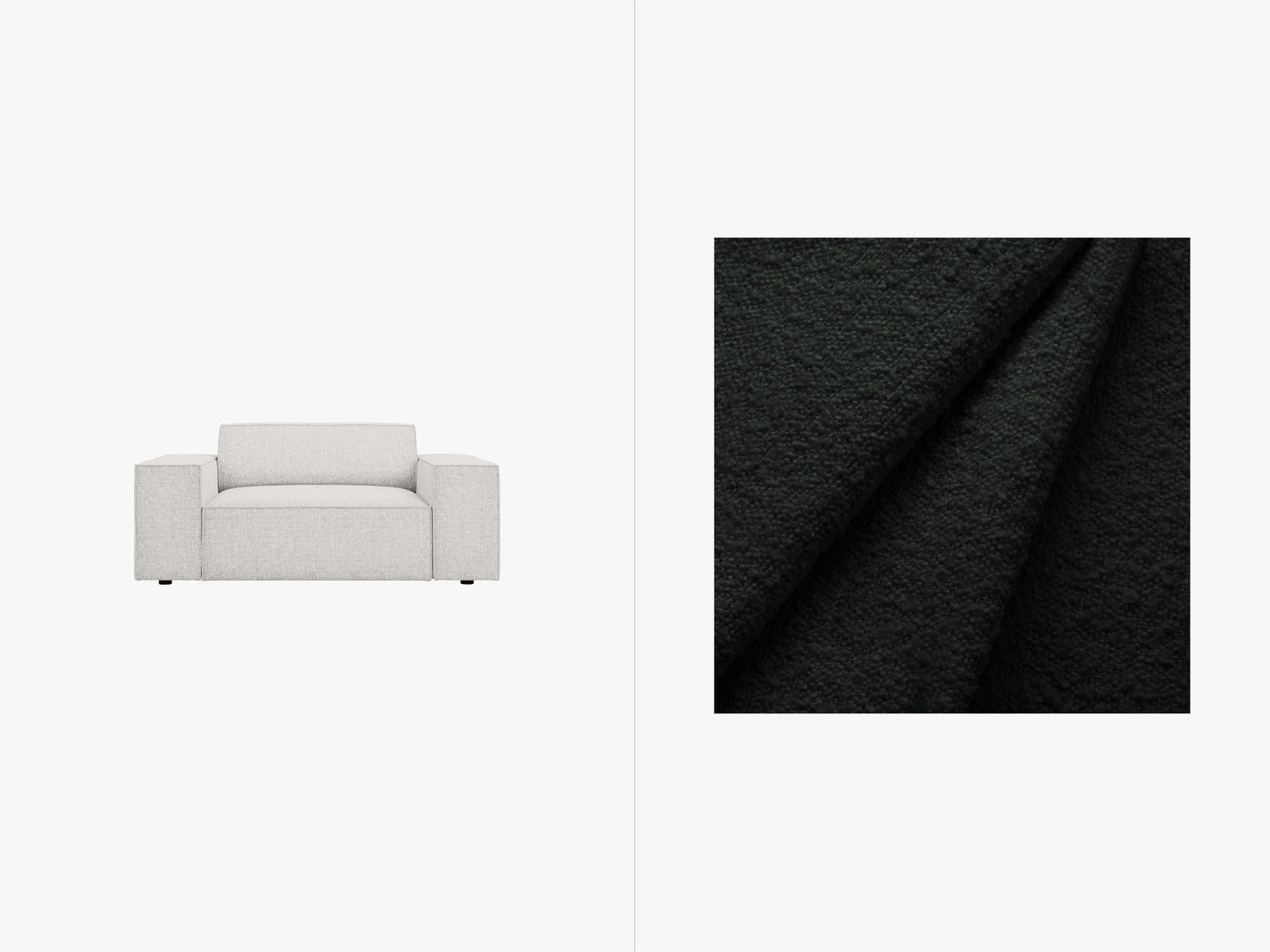 Jodie Boucle Sessel 1 Sitz in Black-Baloo präsentiert im Onlineshop von KAQTU Design AG. Sessel ist von Micadoni