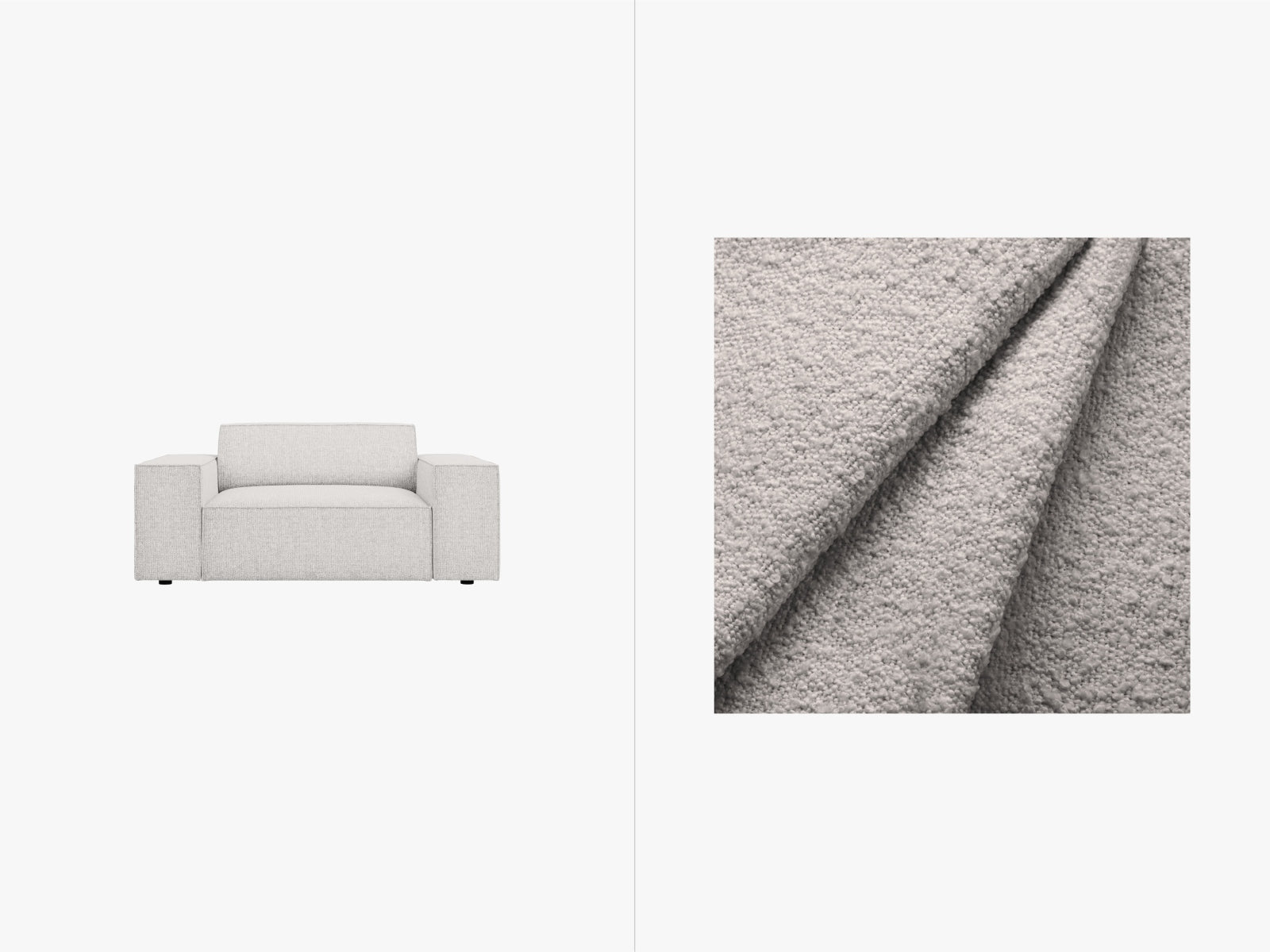 Jodie Boucle Sessel 1 Sitz in Light Grey präsentiert im Onlineshop von KAQTU Design AG. Sessel ist von Micadoni