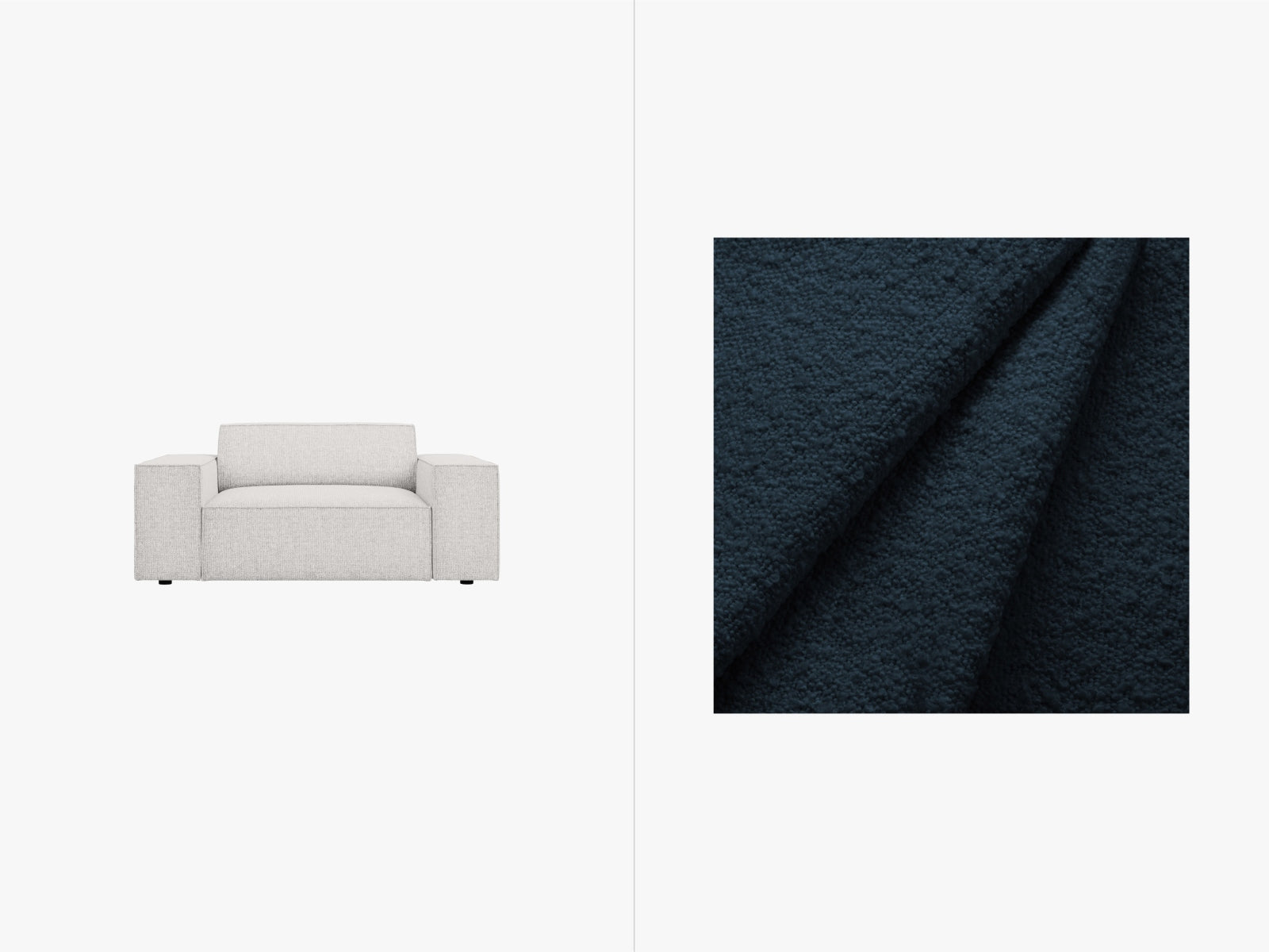 Jodie Boucle Sessel 1 Sitz in Dark Blue-Baloo präsentiert im Onlineshop von KAQTU Design AG. Sessel ist von Micadoni
