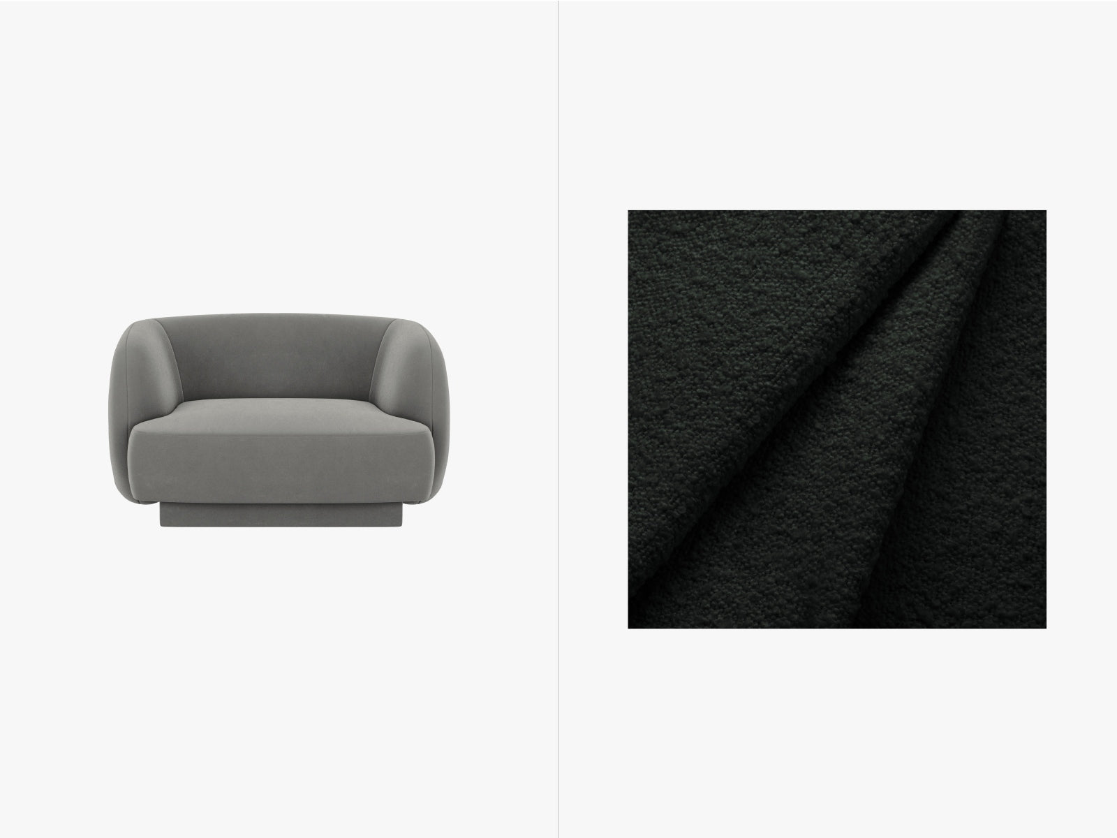 Miley Boucle Sessel 1 Sitz in Black-Baloo präsentiert im Onlineshop von KAQTU Design AG. Sessel ist von Micadoni