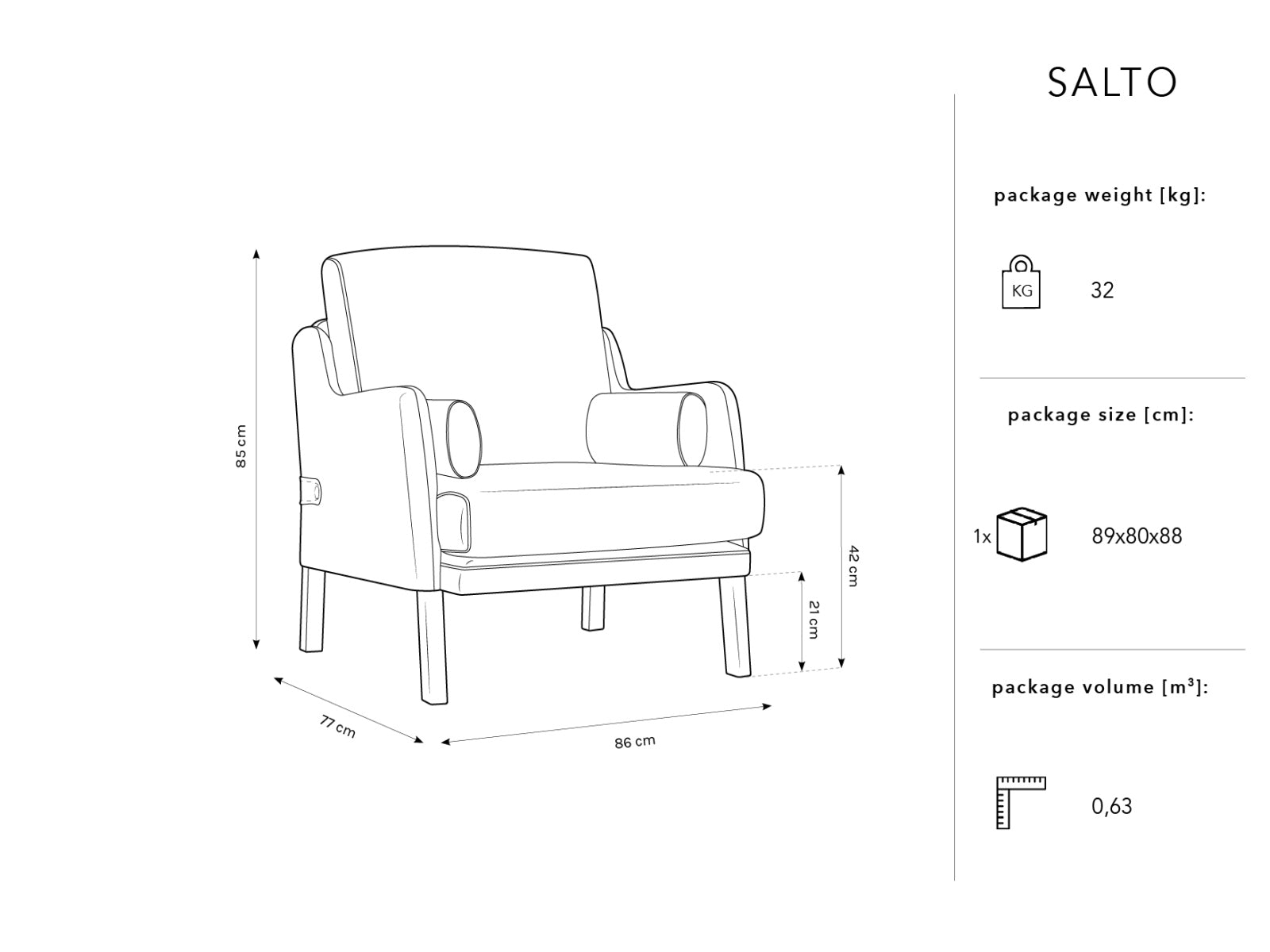 Salto Sessel 1 Sitzer in Blue präsentiert im Onlineshop von KAQTU Design AG. Sessel ist von Micadoni