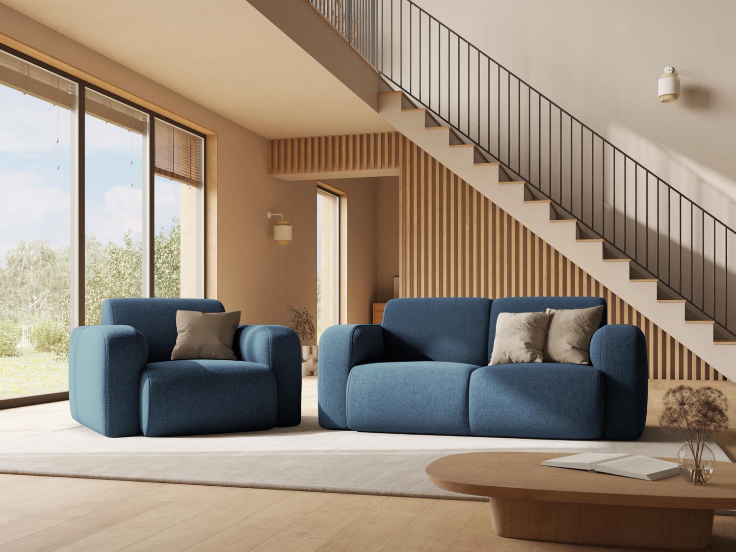 Molino Sessel 1 Sitz in Petrol präsentiert im Onlineshop von KAQTU Design AG. Sessel ist von Micadoni