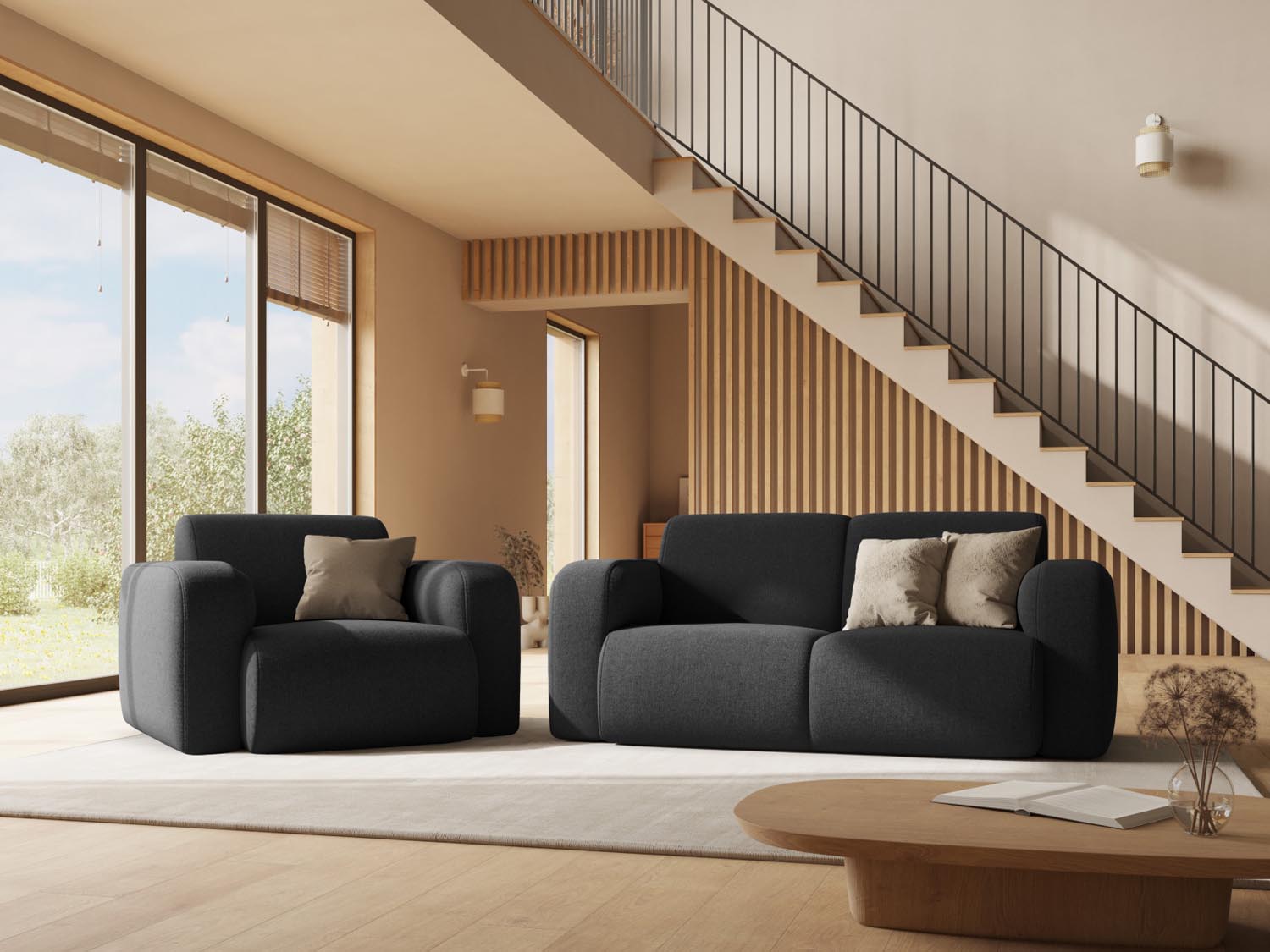 Molino Sessel 1 Sitz in Black präsentiert im Onlineshop von KAQTU Design AG. Sessel ist von Micadoni