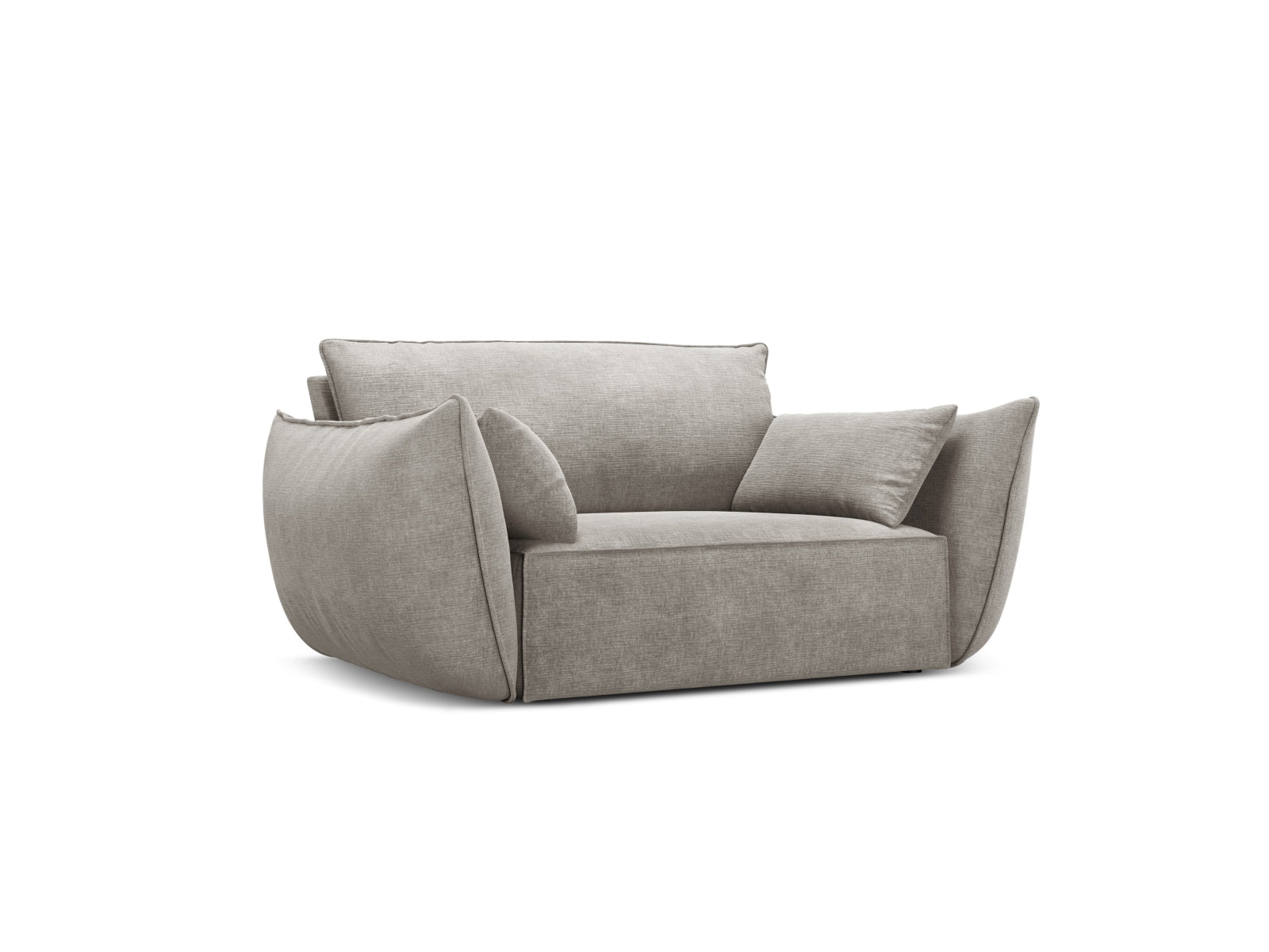 Eleganter Kaelle Sessel mit einem Sitz in sanftem Hellgrau, ideal für stilvolle Wohnräume und gemütliche Entspannung.