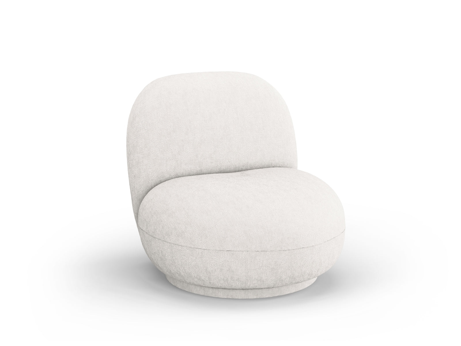 Eleganter Chuck Swivel Armchair 1 Sitzer in hellem Beige, ideal für stilvolle Wohnräume. Bequemer Drehsessel von Micadoni.