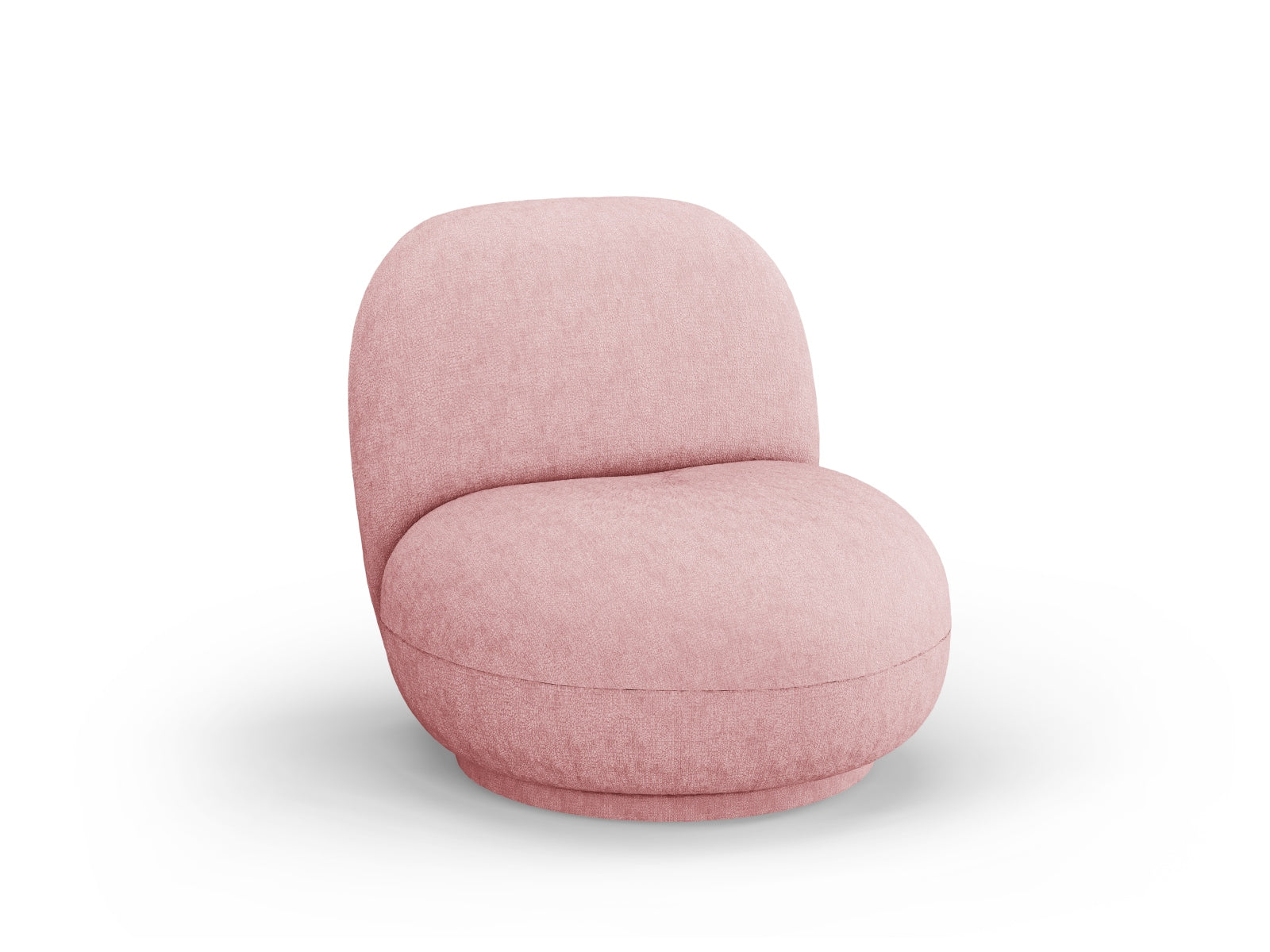 Eleganter Chuck Swivel Armchair 1 Sitzer in sanftem Pink, ideal für stilvolle Wohnräume. Bequem und drehbar, von Micadoni.