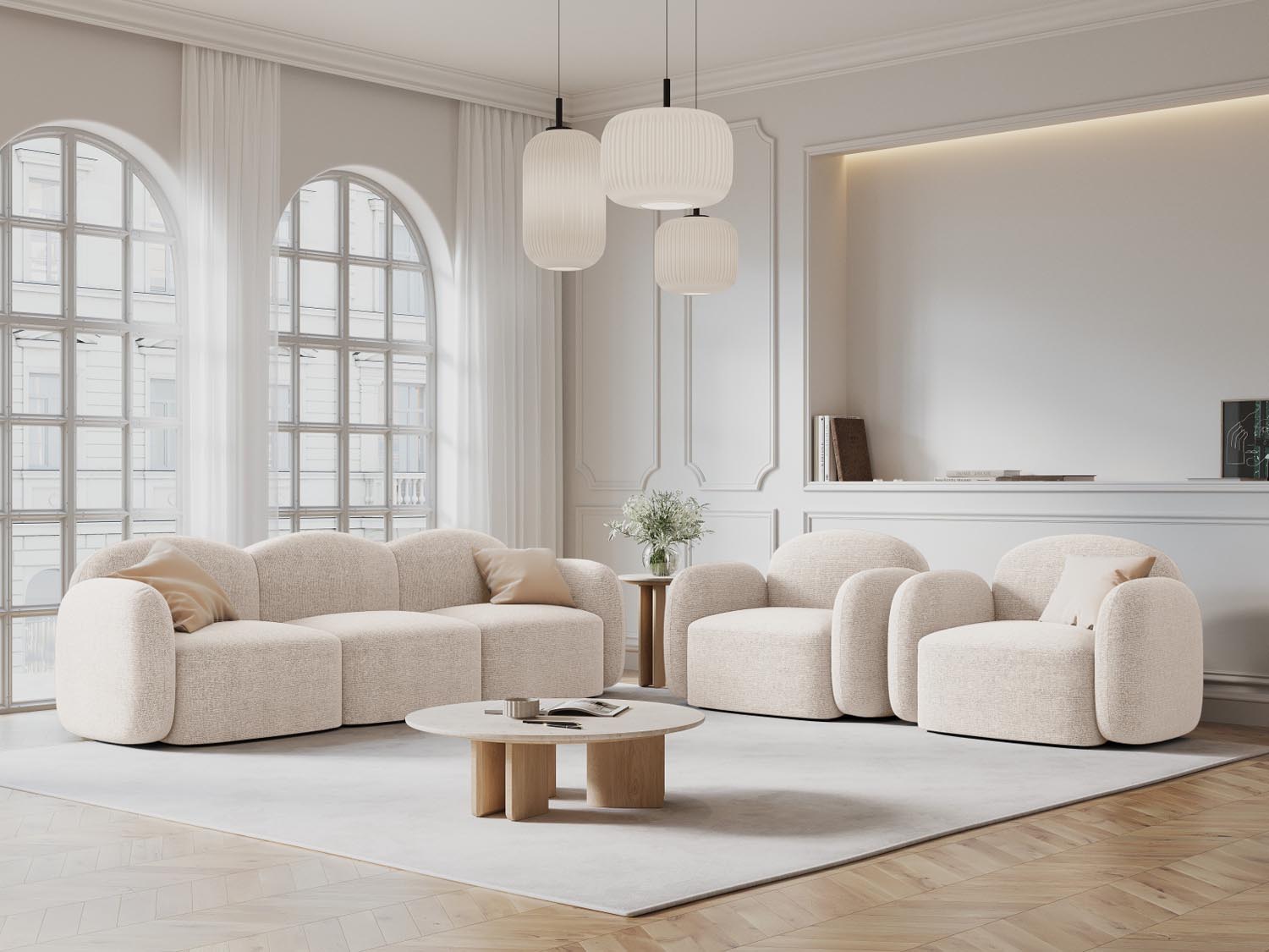 Blair Sessel 1 Sitzer in Light Beige Melange präsentiert im Onlineshop von KAQTU Design AG. Sessel ist von Micadoni