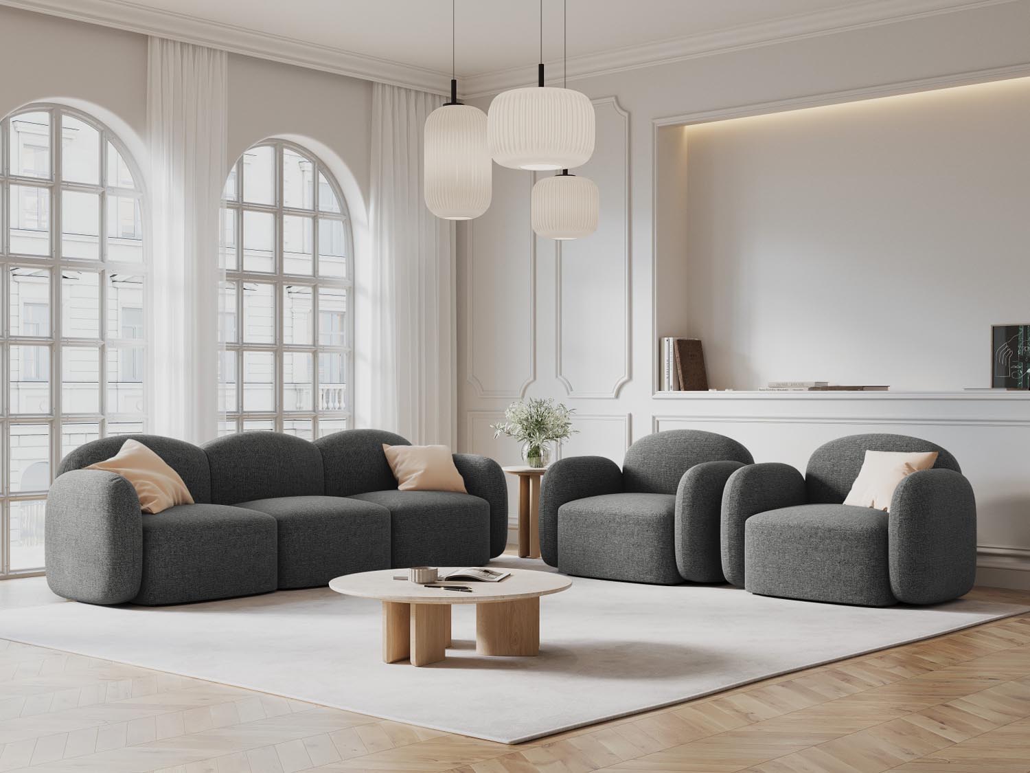Blair Sessel 1 Sitzer in Dark Grey Melange präsentiert im Onlineshop von KAQTU Design AG. Sessel ist von Micadoni