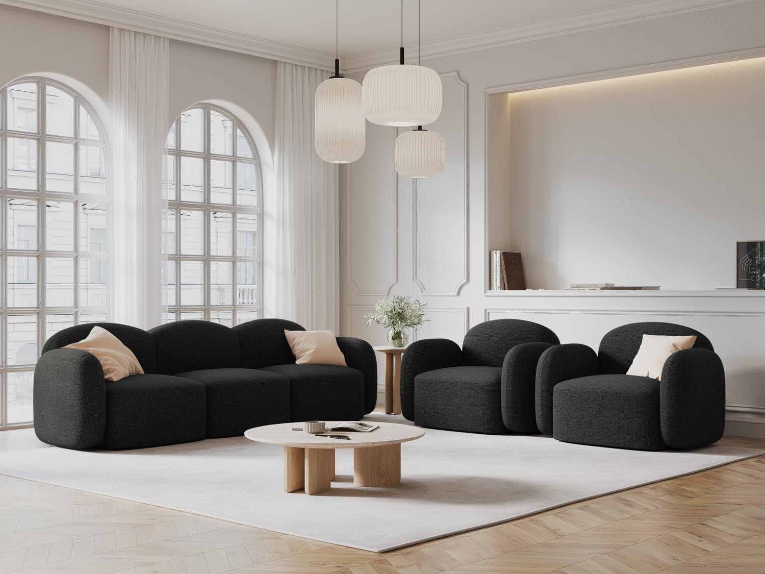 Blair Sessel 1 Sitzer in Black Melange präsentiert im Onlineshop von KAQTU Design AG. Sessel ist von Micadoni