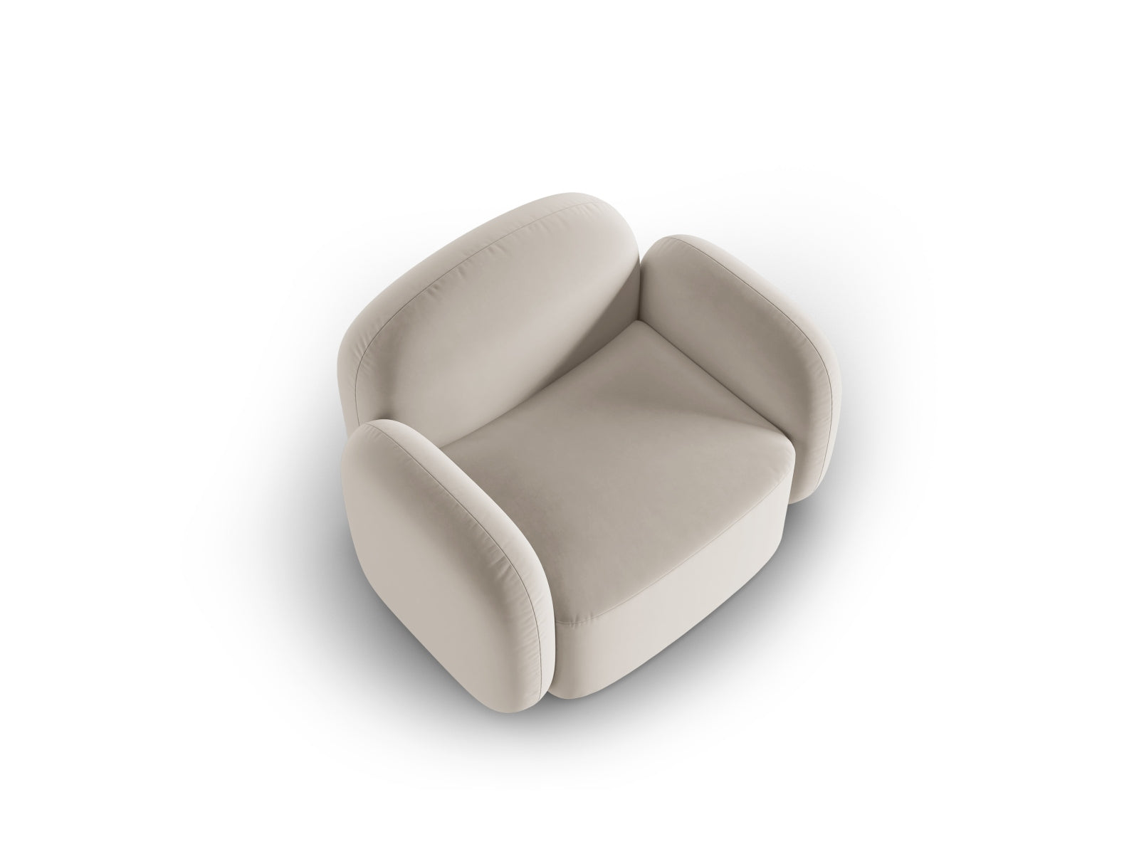 Blair Velour Armchair 1 Sitzer in Ecru präsentiert im Onlineshop von KAQTU Design AG. Sessel ist von Micadoni