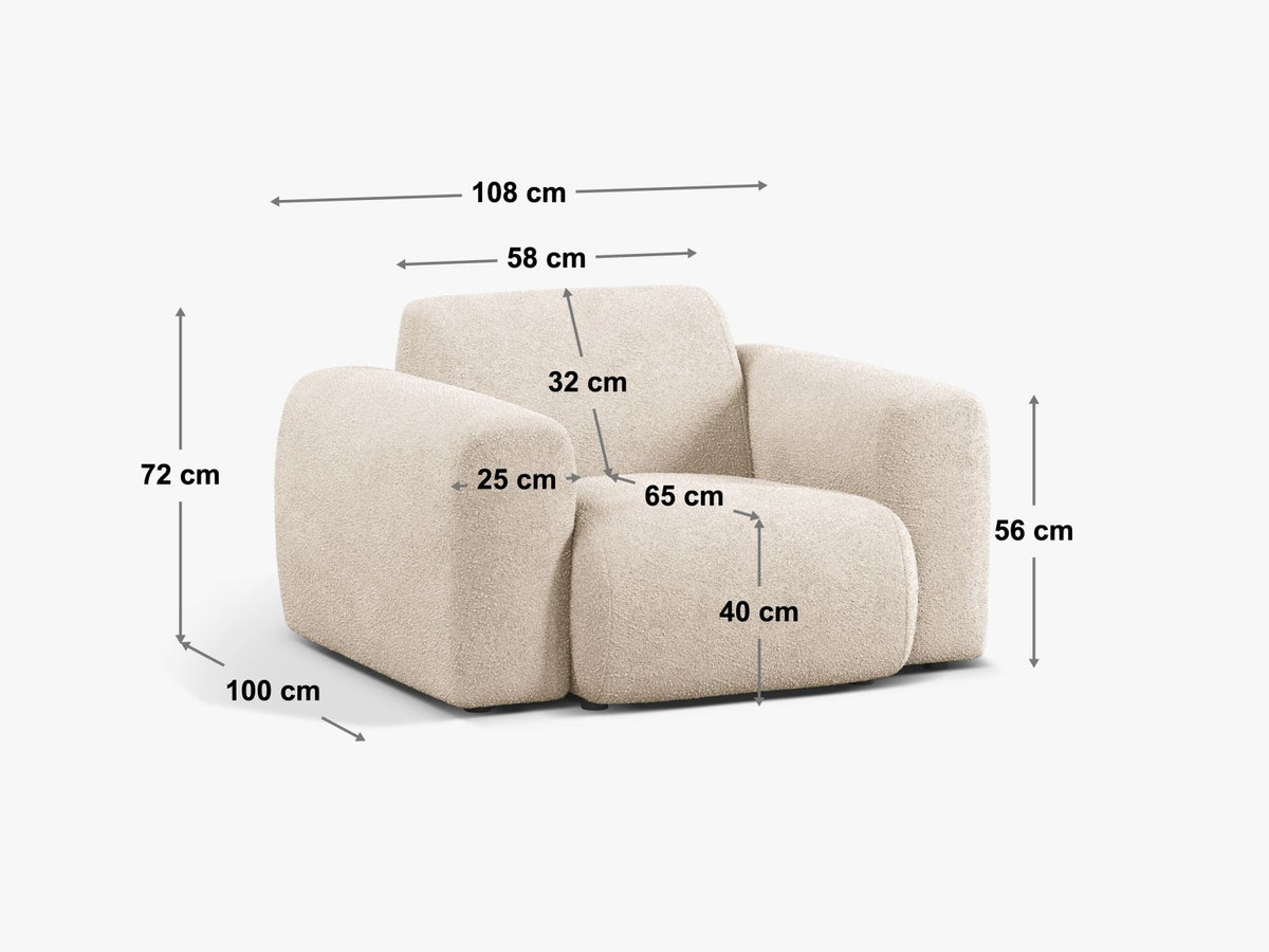 1-Sitzer Sessel Molino in Grey-Casino präsentiert im Onlineshop von KAQTU Design AG. Sessel ist von Micadoni