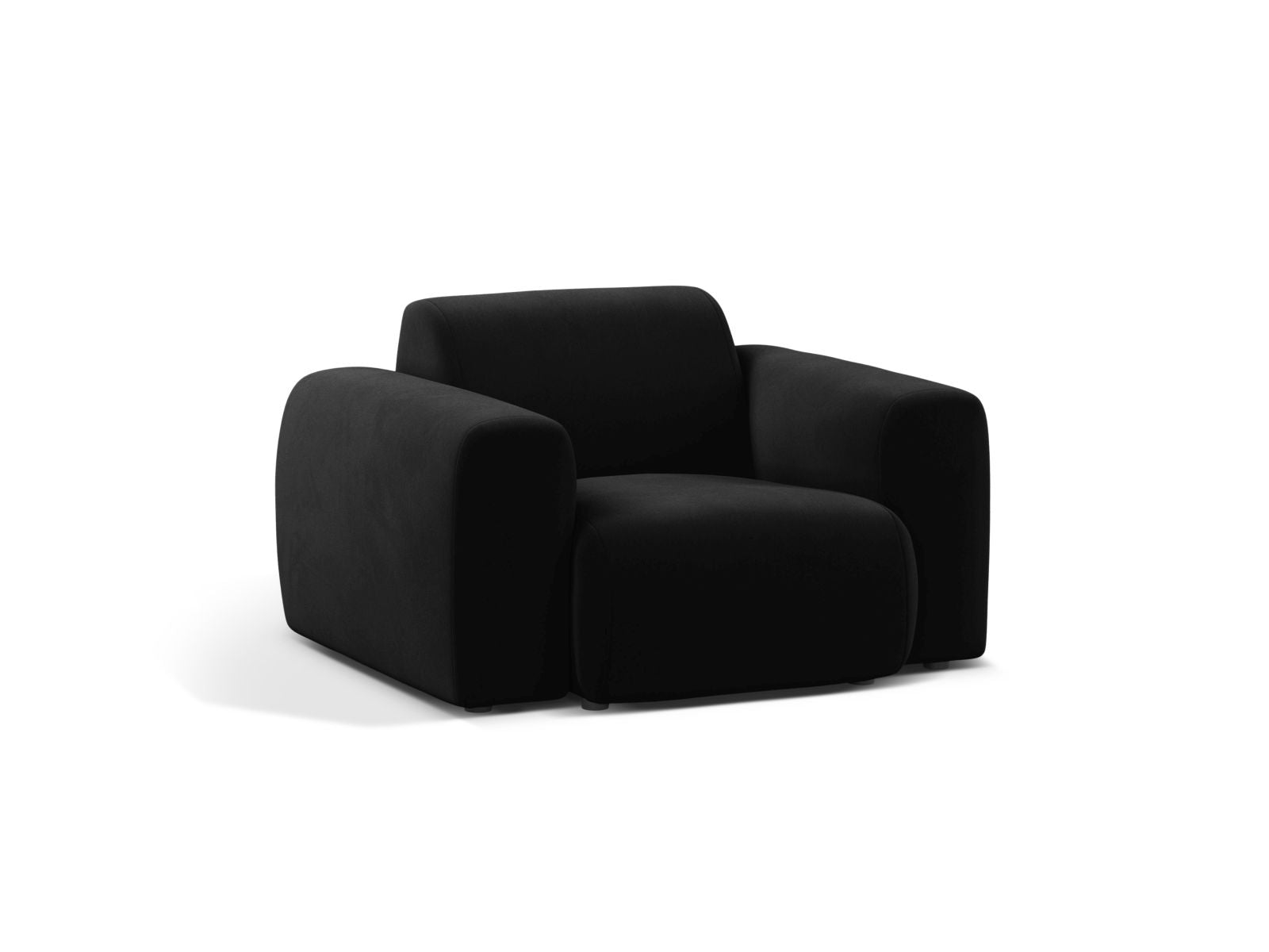 Eleganter 1-Sitzer Sessel Molino in stilvollem Schwarz, ideal für moderne Wohnräume, von Micadoni. Bequem und schick.