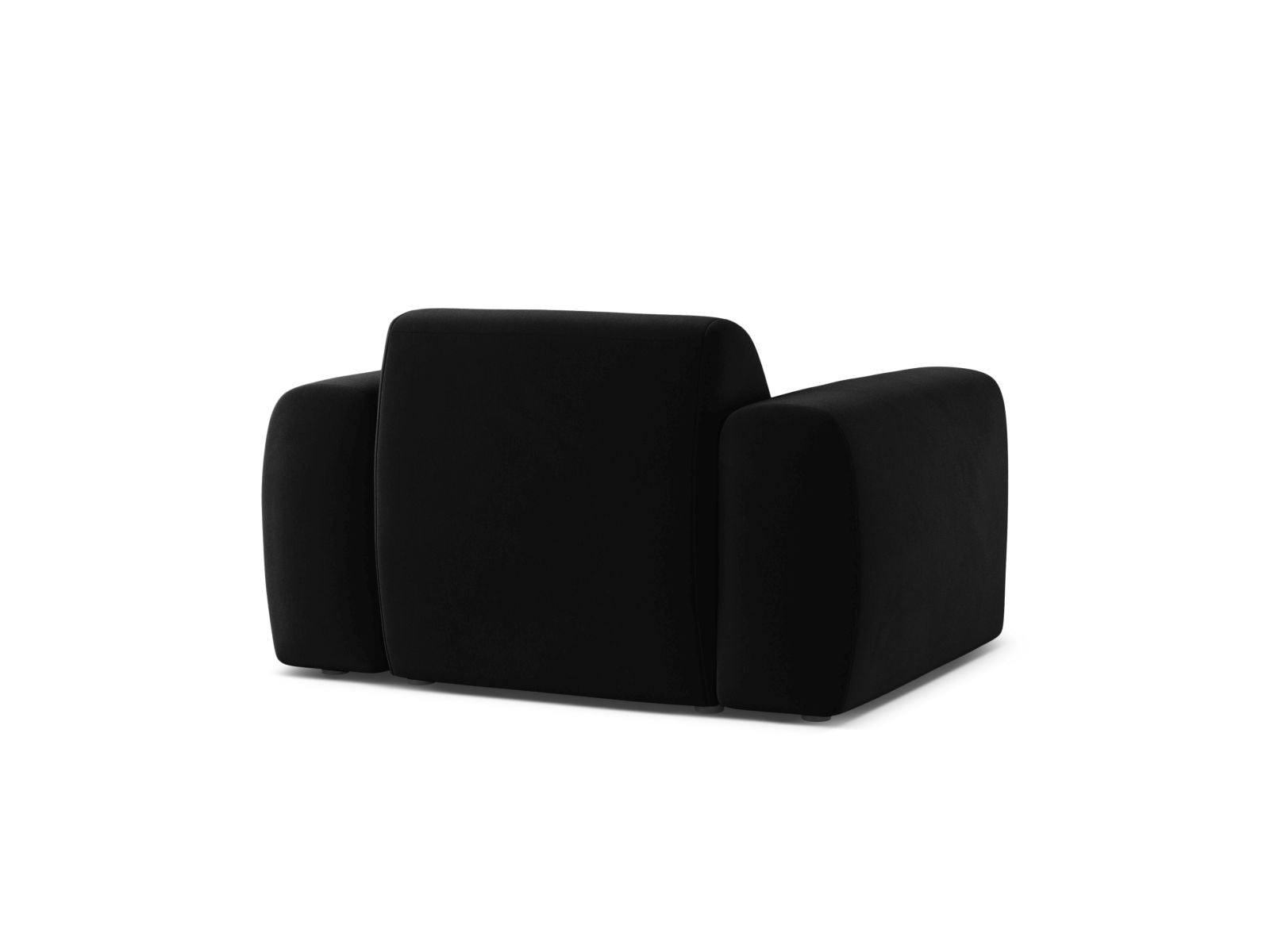 Eleganter 1-Sitzer Sessel Molino in zeitlosem Schwarz, ideal für gemütliche Wohnräume. Hochwertige Materialien und modernes Design von Micadoni.