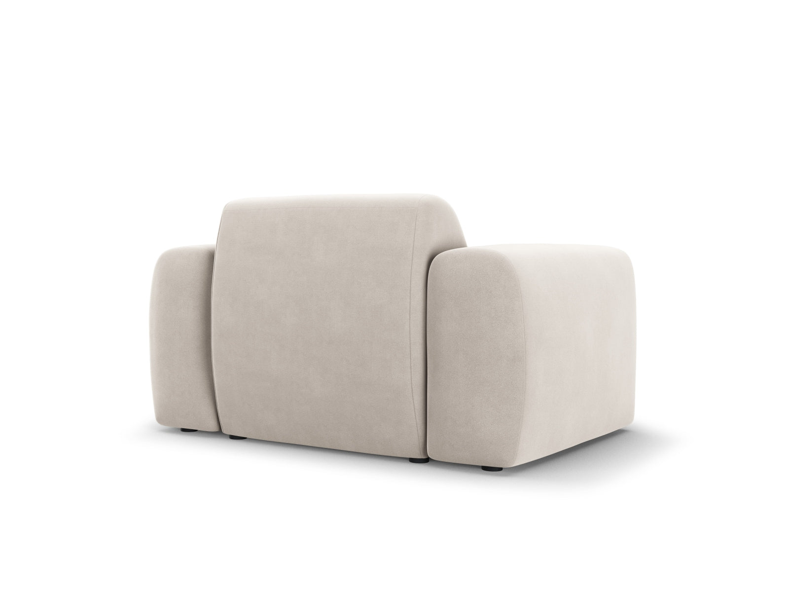 Bequemer 1-Sitzer Molino Velour Armchair in sanftem Beige, perfekt für moderne Interiors und gemütliche Leseecken.