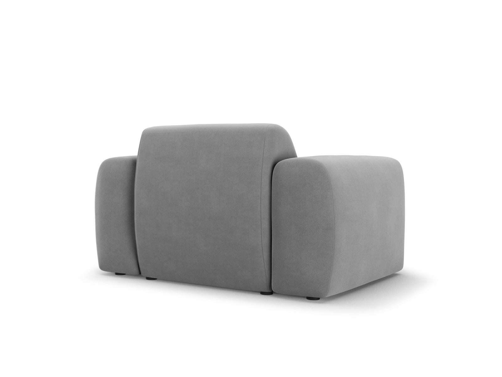 Moderner 1-Sitzer Molino Velour Armchair in zartem Hellgrau, perfekt für entspannte Stunden und geschmackvolle Einrichtung.
