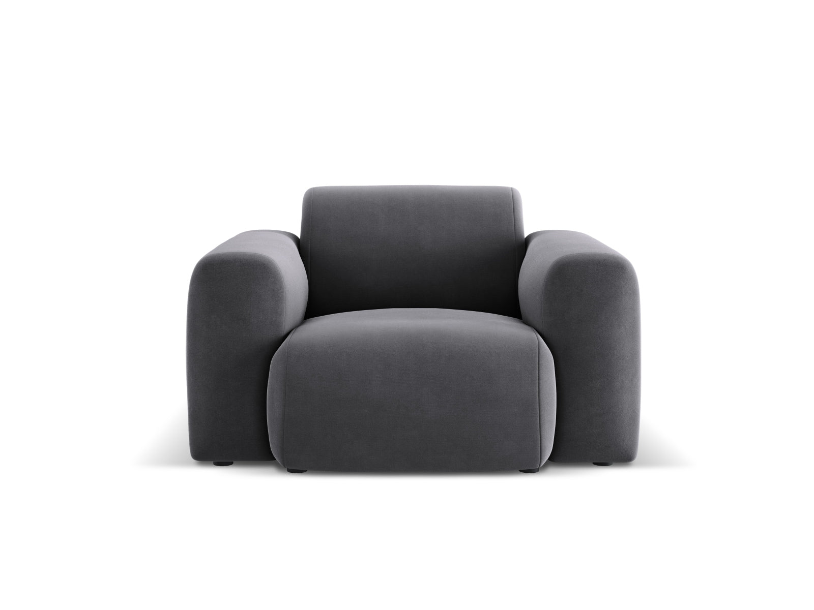 Molino Velour Armchair 1 Sitzer in Dark Grey-Casino präsentiert im Onlineshop von KAQTU Design AG. Sessel ist von Micadoni