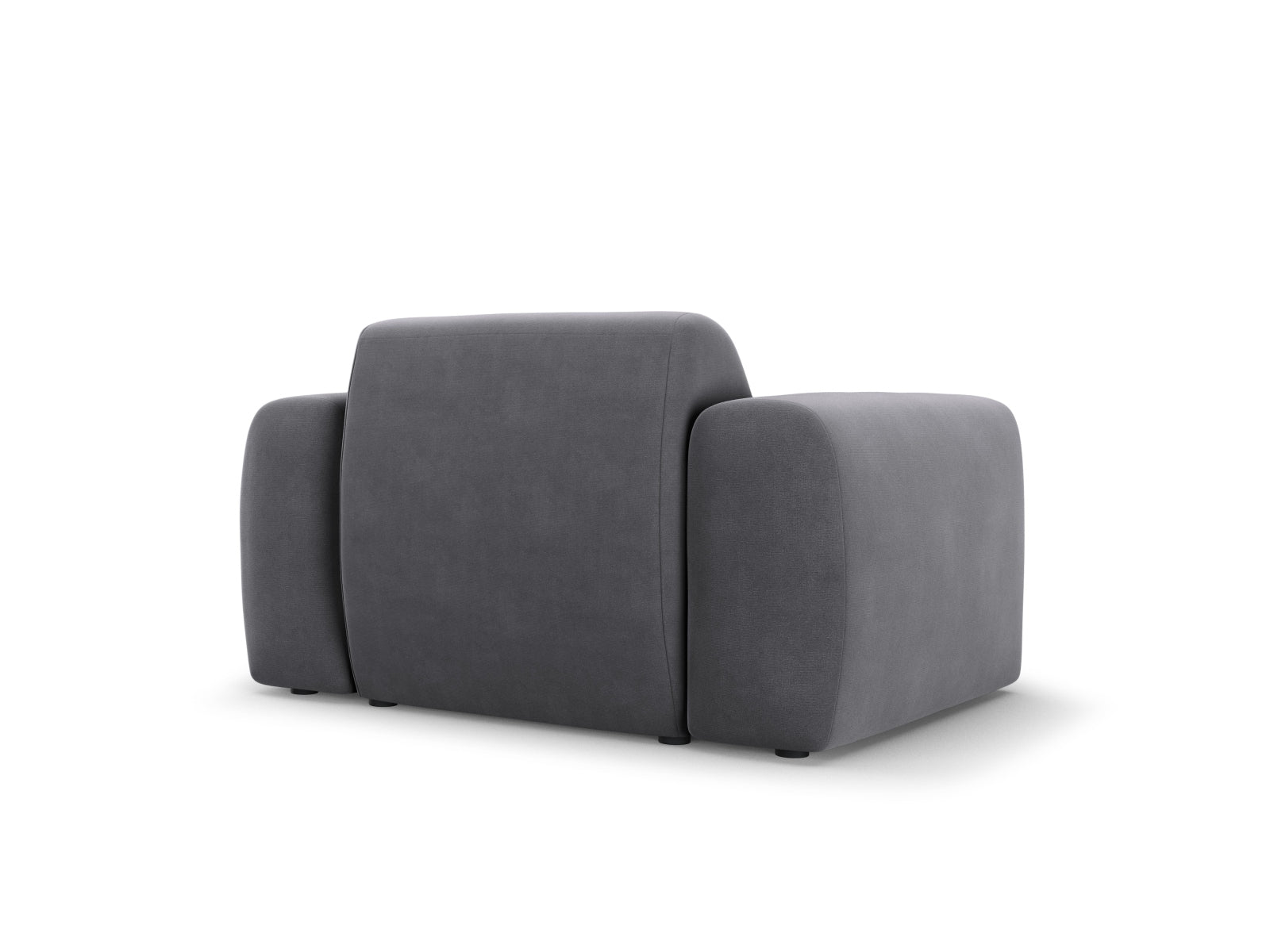 Stilvoller 1-Sitzer Molino Velour Armchair in edlem Dunkelgrau, perfekt für moderne Interiors. Hochwertige Materialien von Micadoni.