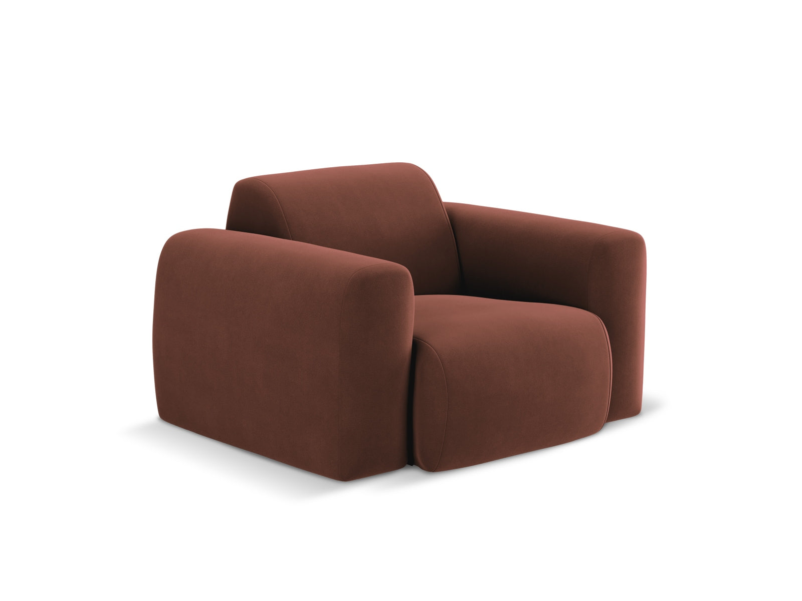 Eleganter Molino Velour Armchair 1 Sitzer in Cuoio-Casino, stilvoll und komfortabel, ideal für jedes moderne Wohnzimmer.