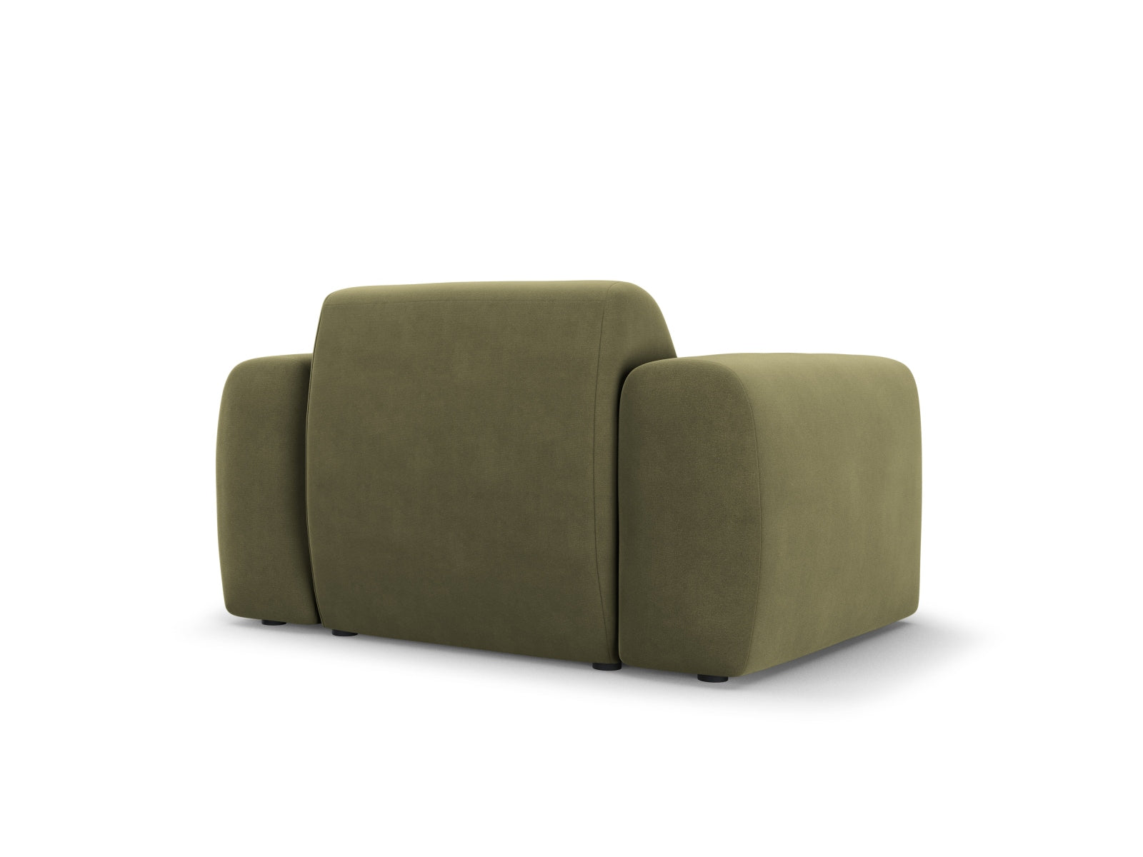 Stilvoller 1-Sitzer Sessel Molino aus Velours in zartem Grün, perfekt für moderne Wohnkonzepte und gemütliche Akzente.