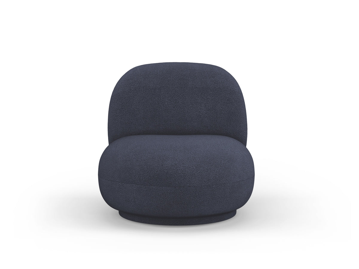 Chuck Swivel Boucle Armchair 1 Sitzer in Dark Blue-Now or Never präsentiert im Onlineshop von KAQTU Design AG. Drehsessel ist von Micadoni