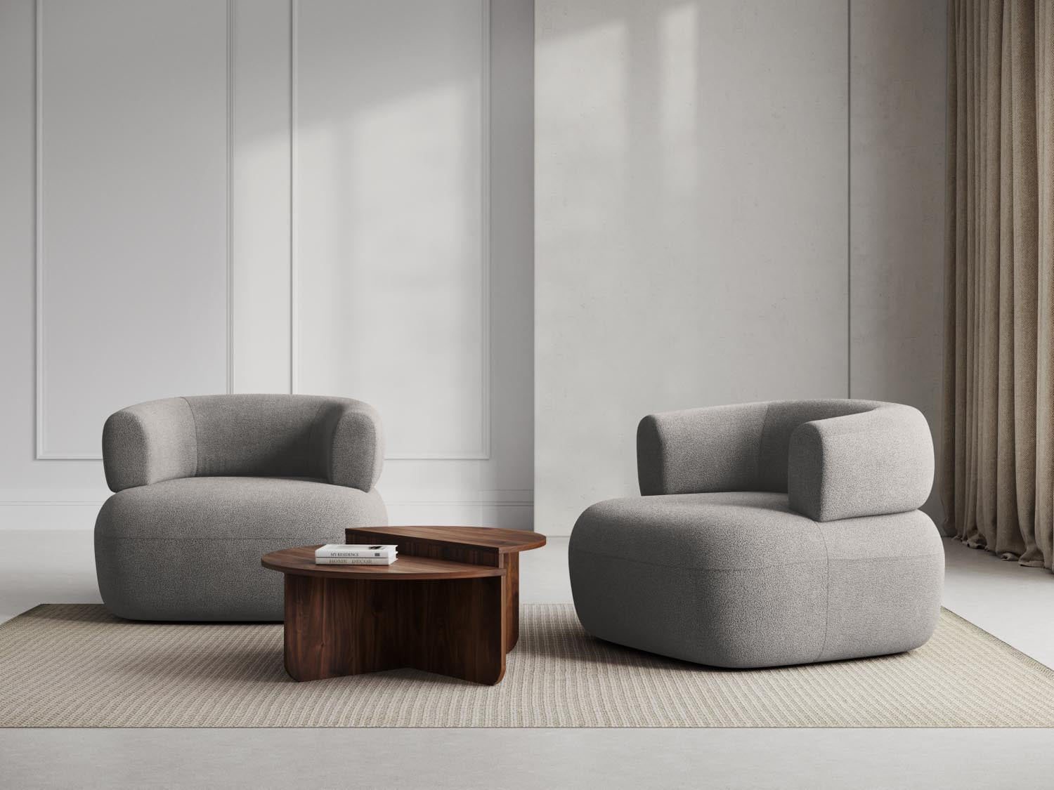 Jenny Sessel 1 Sitz in Light Grey präsentiert im Onlineshop von KAQTU Design AG. Sessel ist von Micadoni