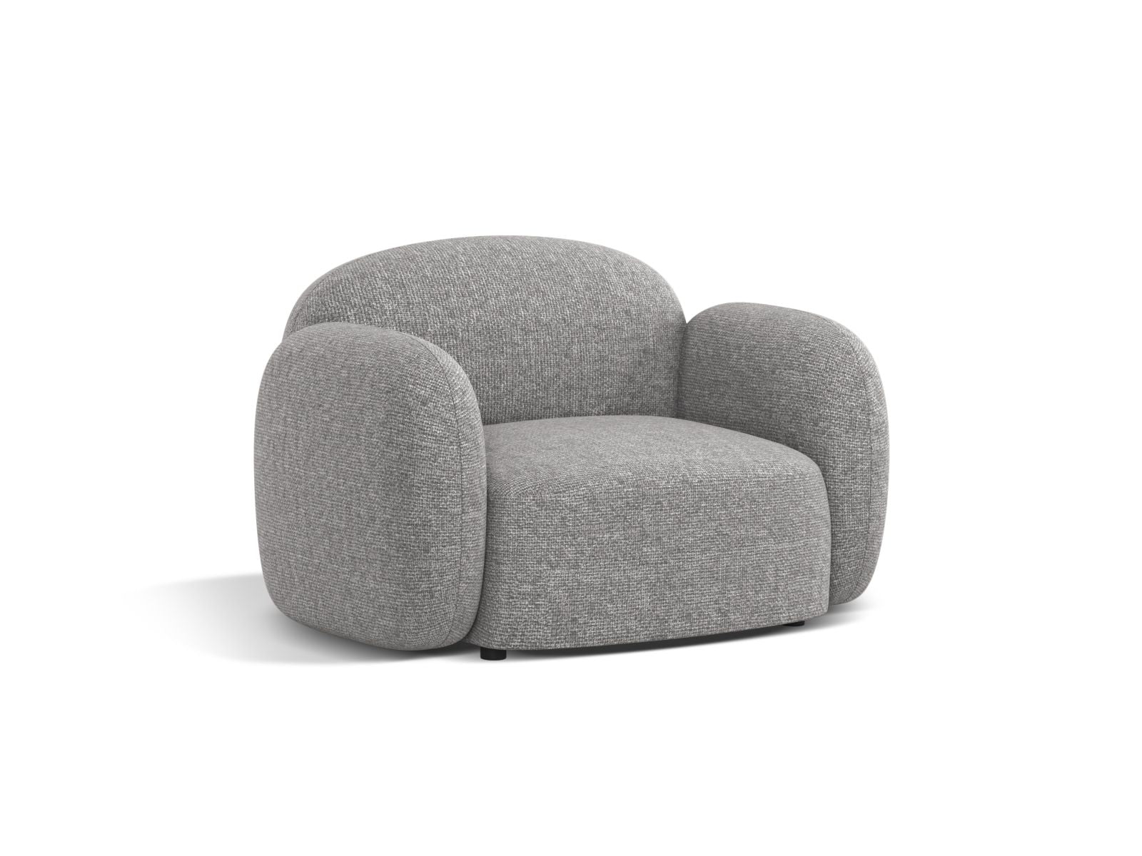 Eleganter 1-Sitzer Sessel Blair in sanftem Hellgrau, ideal für stilvolle Wohnräume, von Micadoni, präsentiert von KAQTU Design AG.