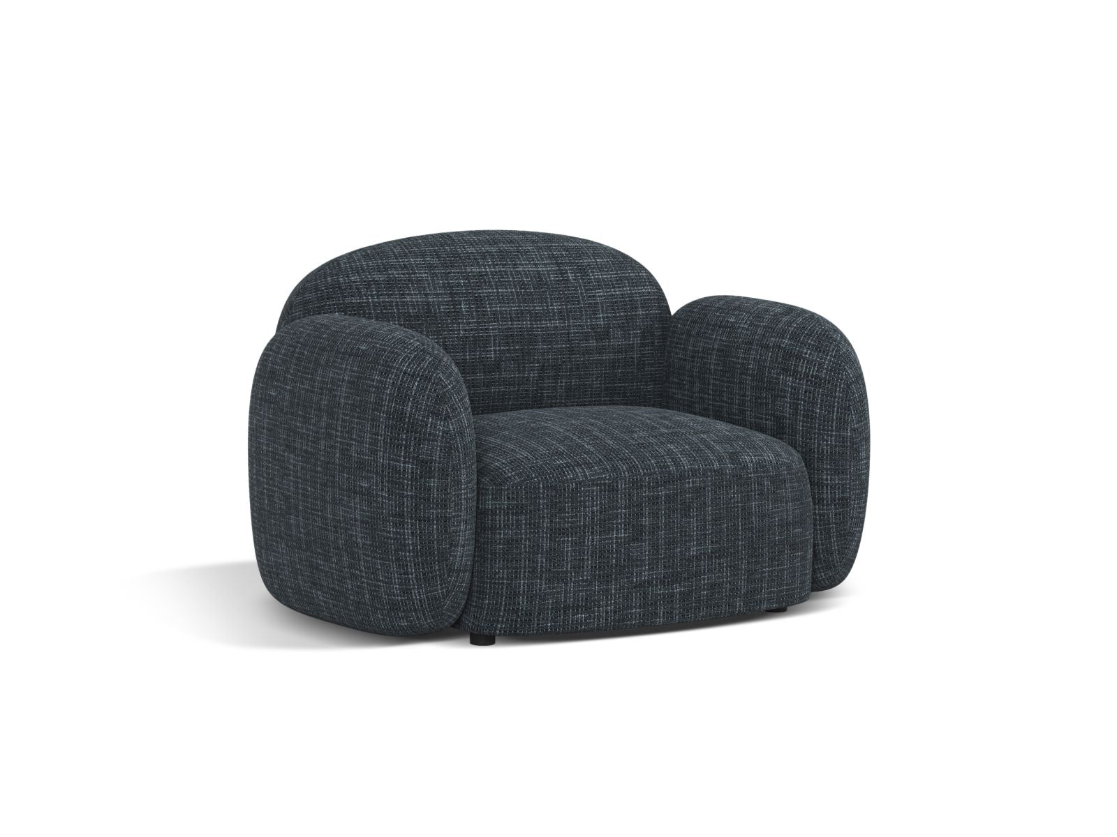 Eleganter 1-Sitzer Sessel Blair in stilvollem Navy Blue, ideal für moderne Wohnräume, von Micadoni, präsentiert von KAQTU Design AG.