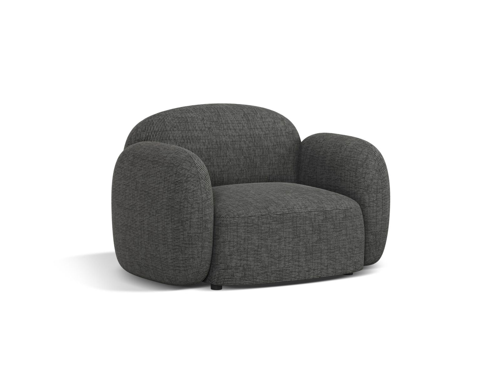 Eleganter 1-Sitzer Sessel Blair in stilvollem Grau, ideal für moderne Wohnräume, von Micadoni, präsentiert von KAQTU Design AG.