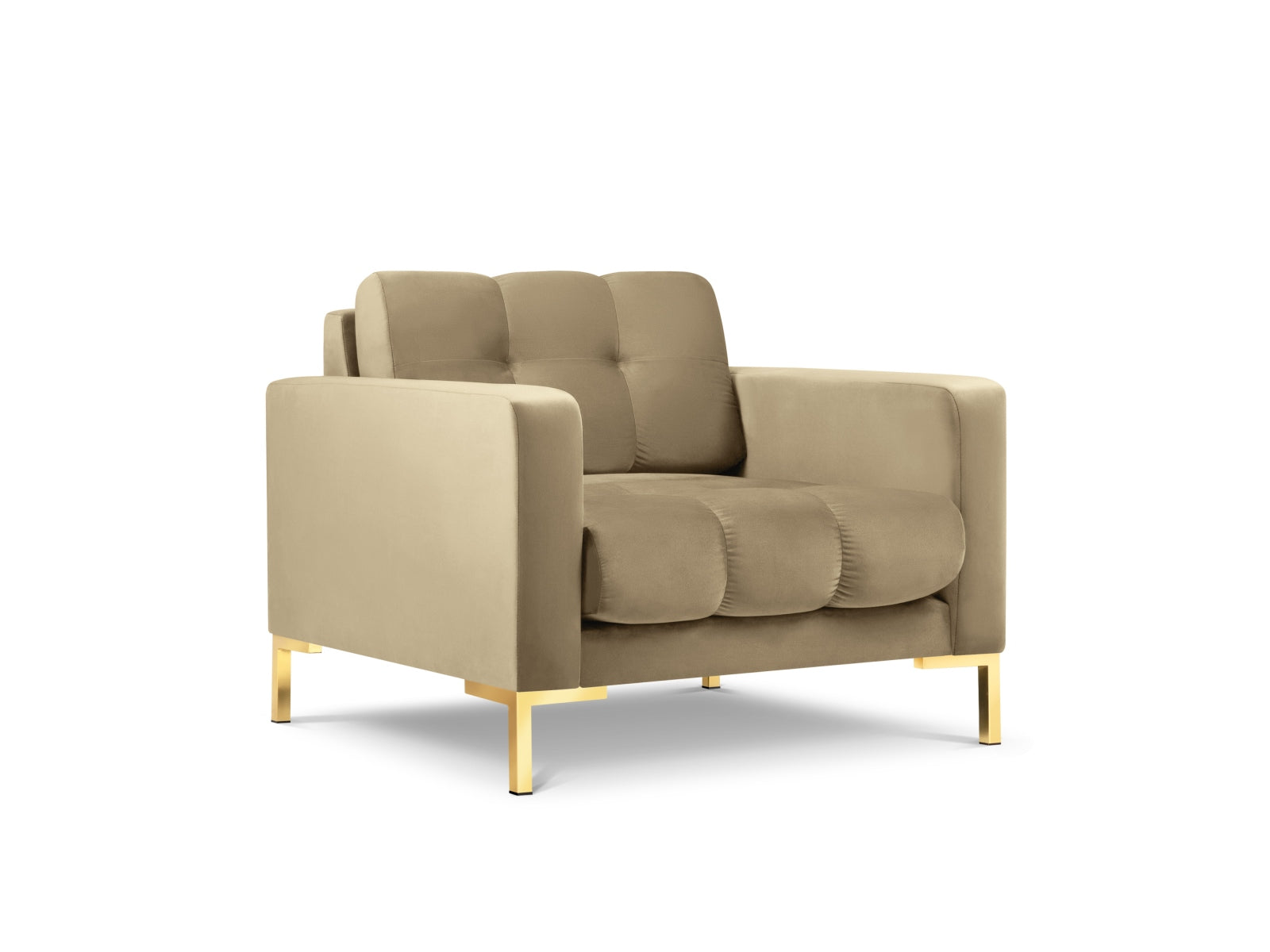 Mamaia Velour Sessel 1 Sitz in Beige/Gold präsentiert im Onlineshop von KAQTU Design AG. Sessel ist von Micadoni